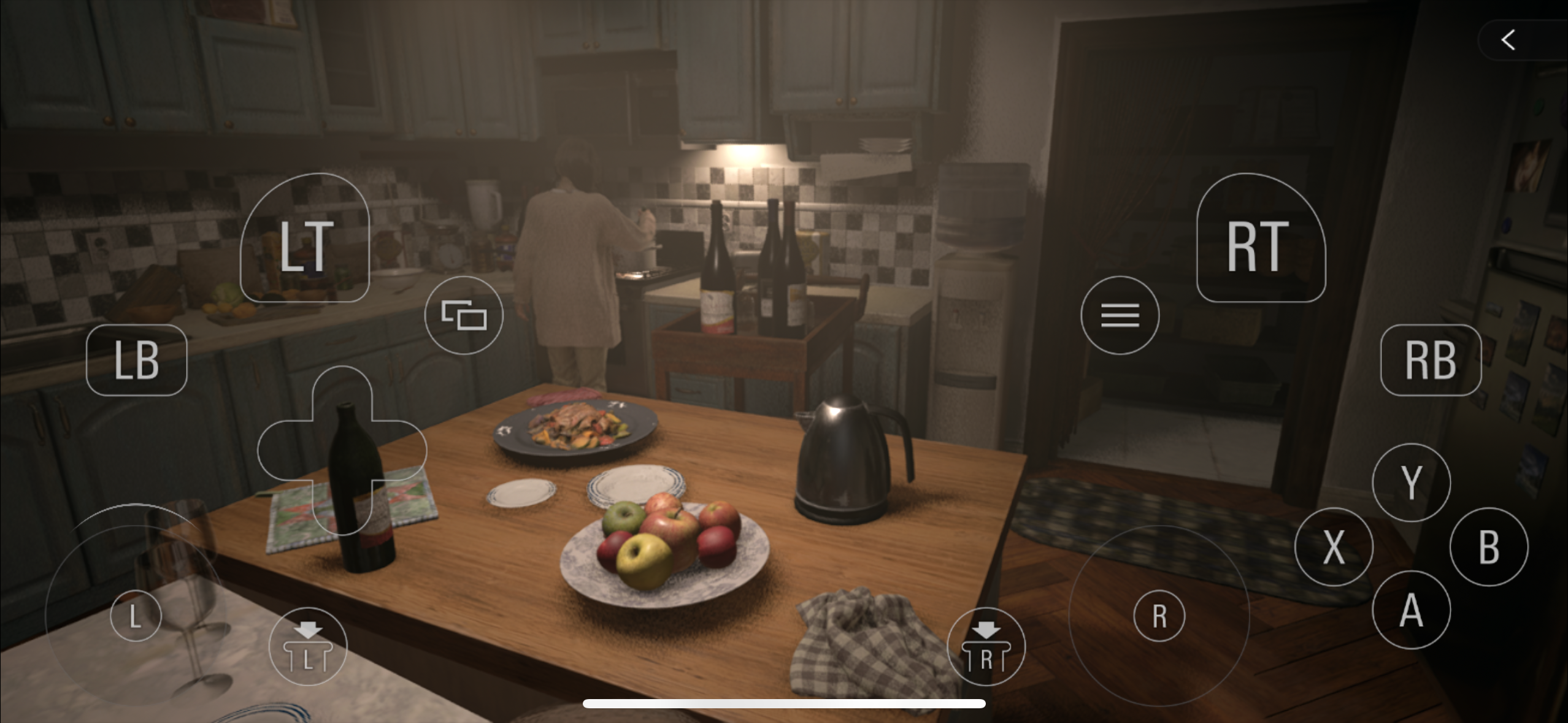 kitchen table with food