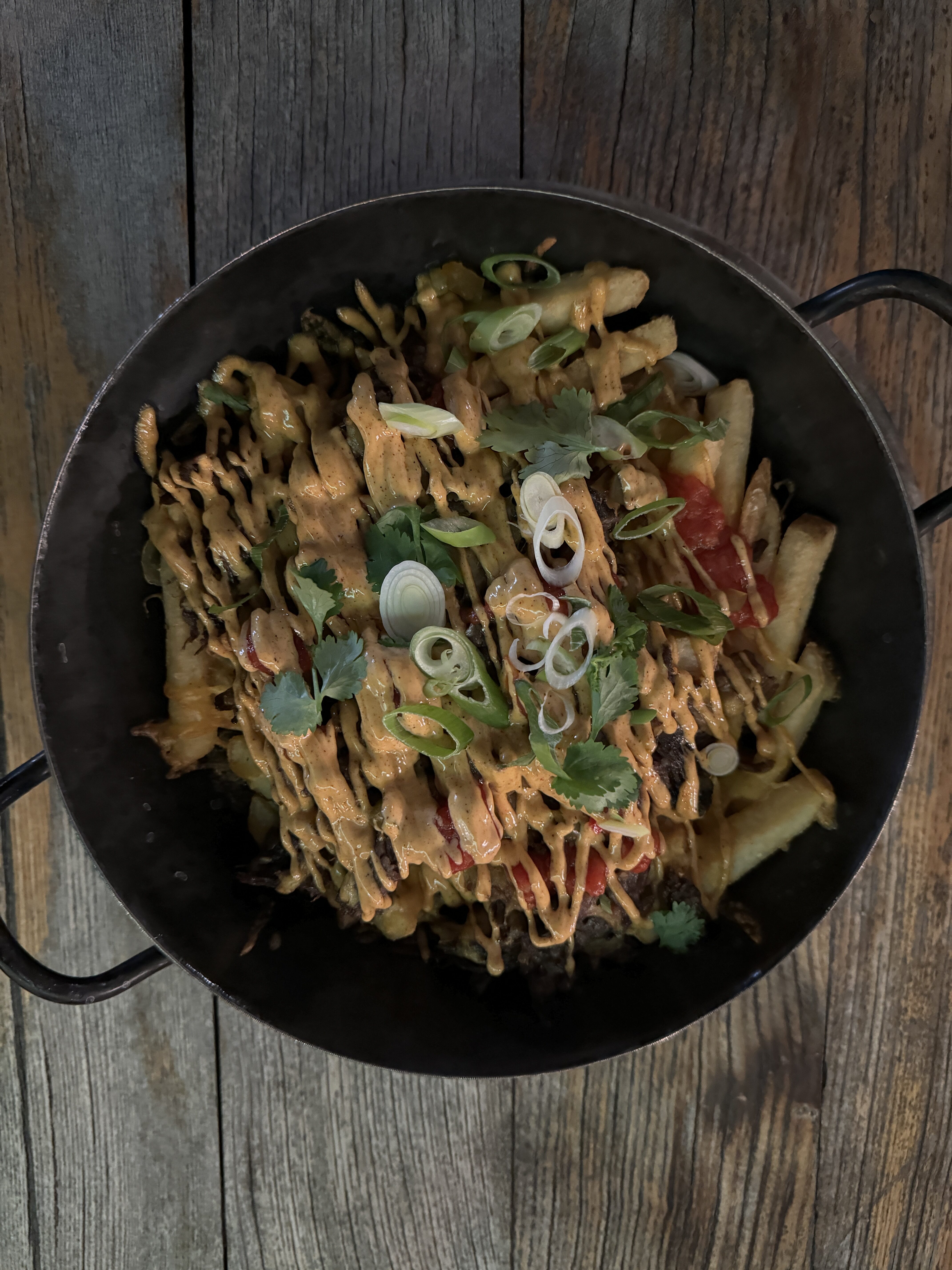 loaded fries with toppings