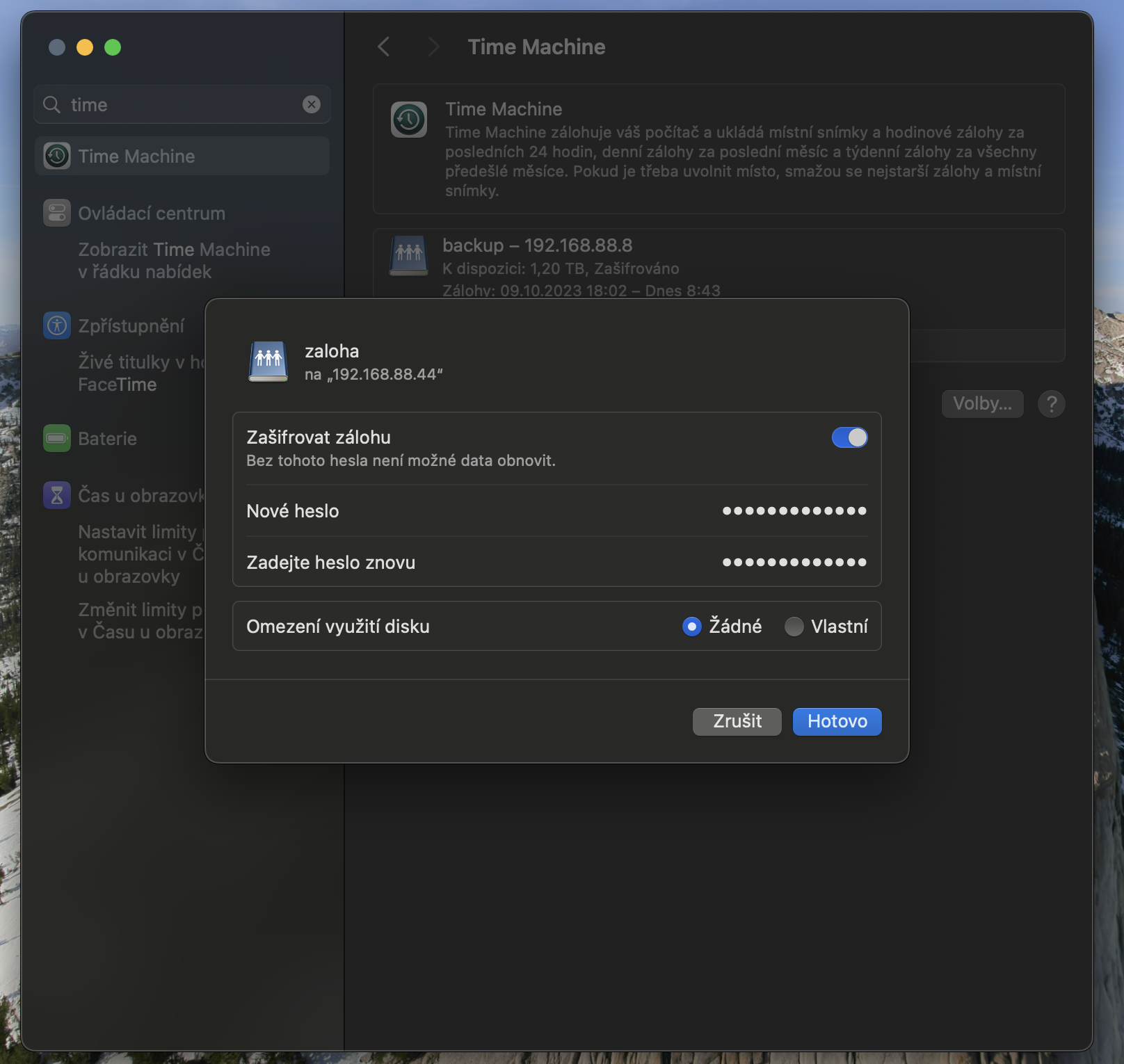 macos time machine encryption