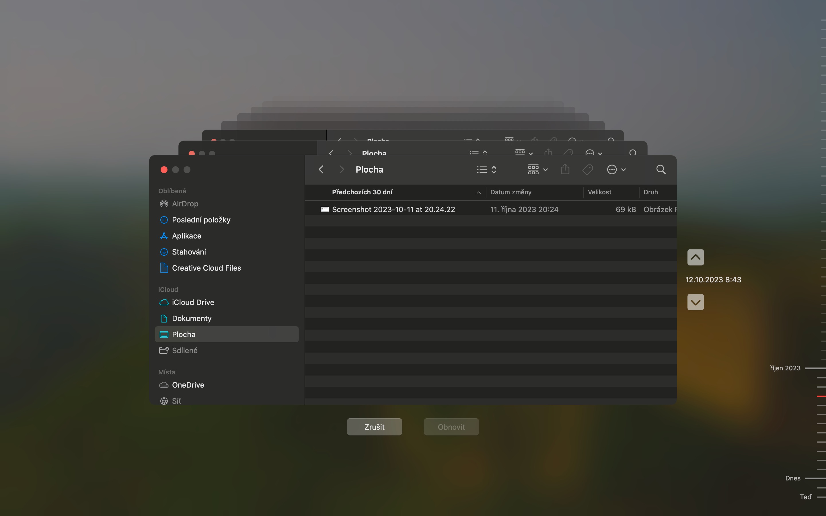macos time machine history