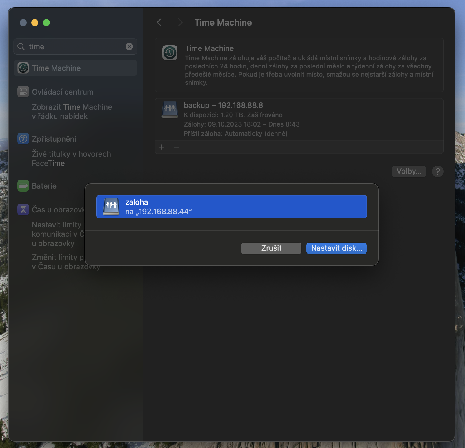 macos time machine setup