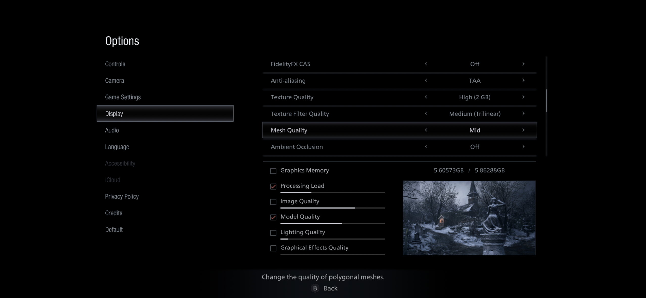 mesh quality settings