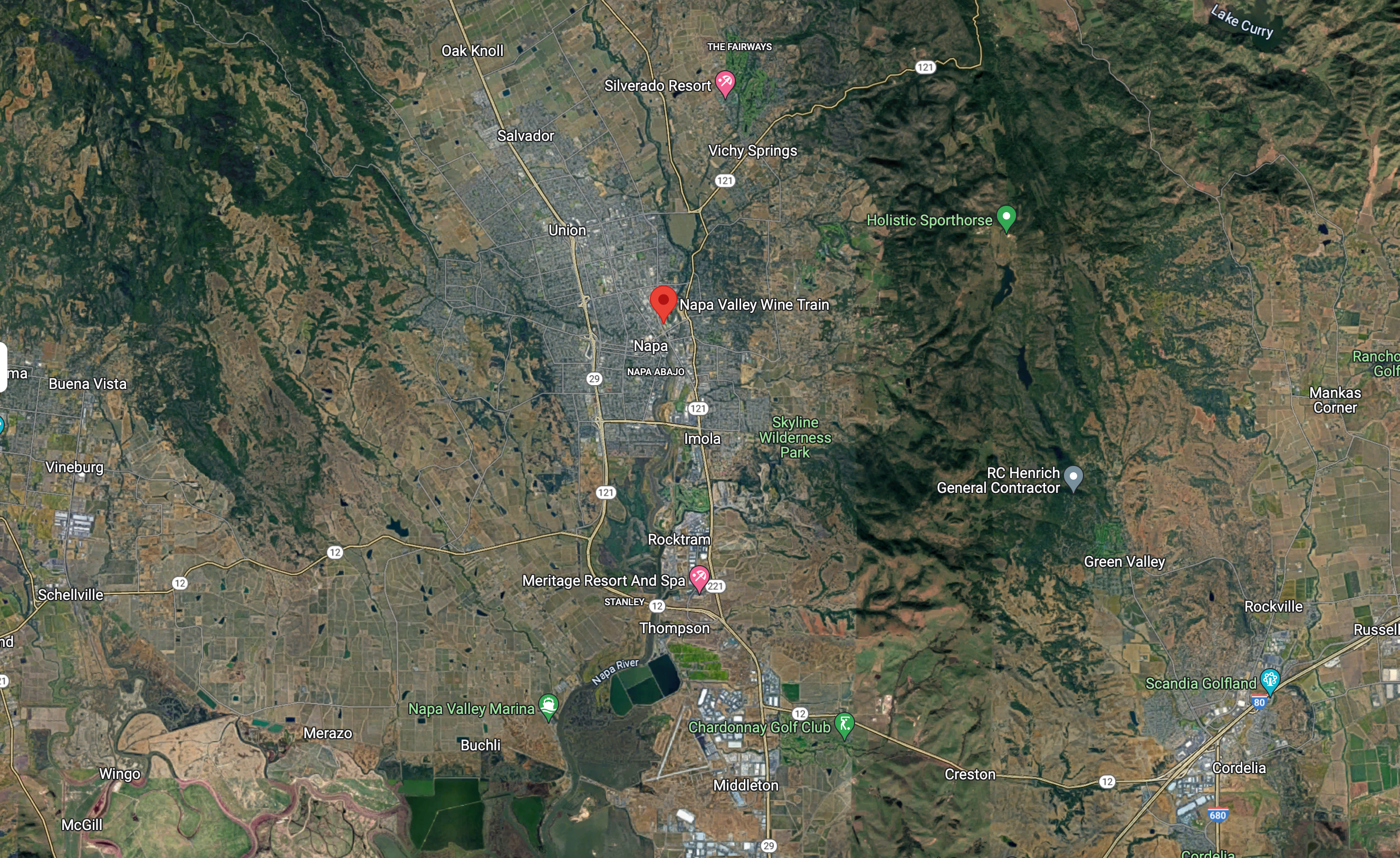 napa valley map view