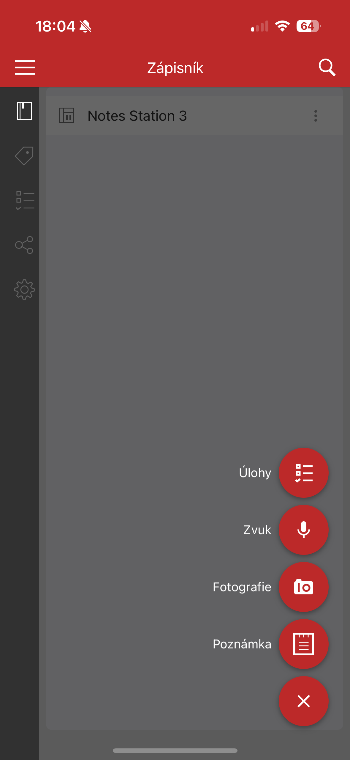 notebook app interface