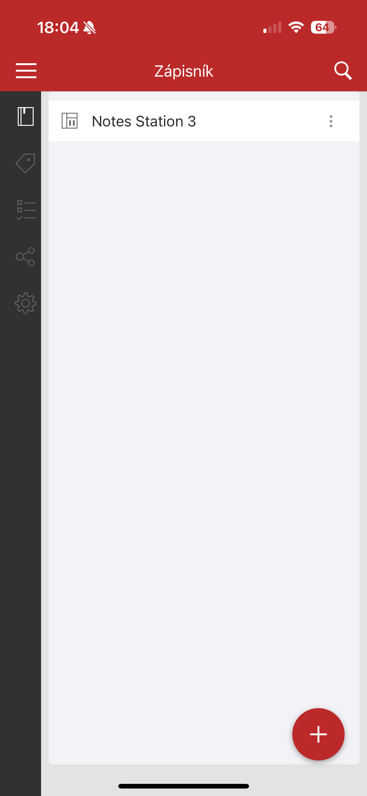 notes app main screen