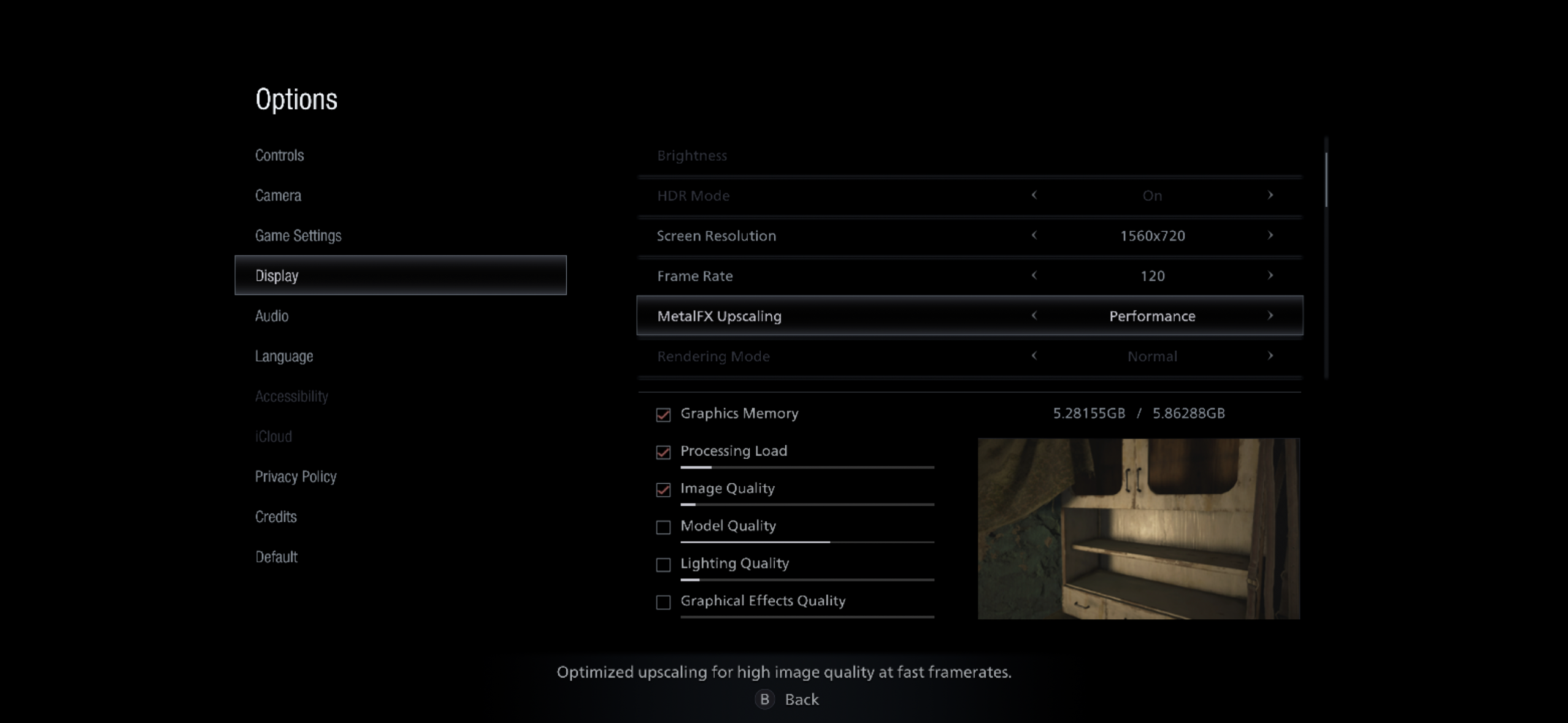 performance upscaling settings
