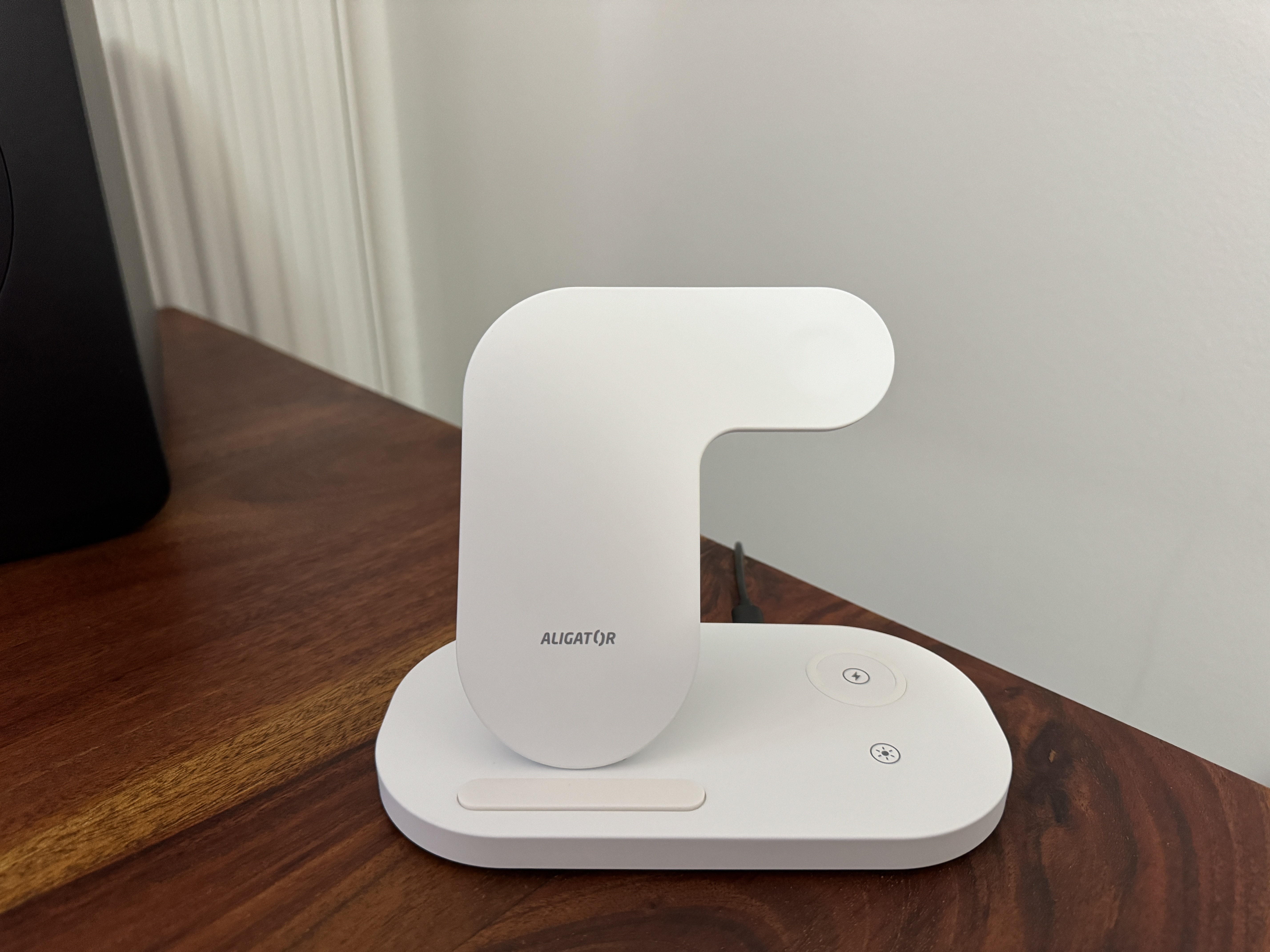 phone on charging stand with screen on