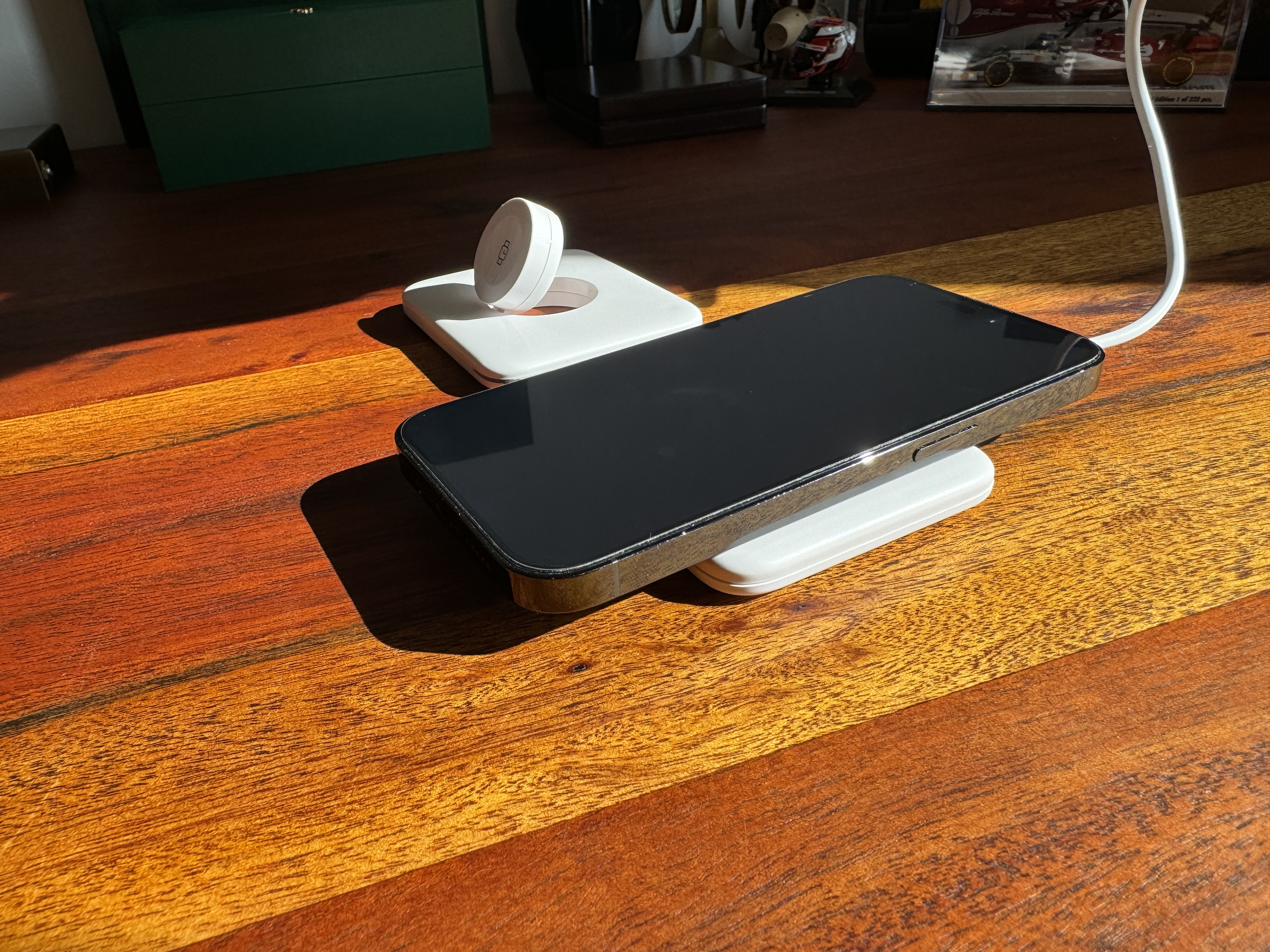 phone on wireless charger