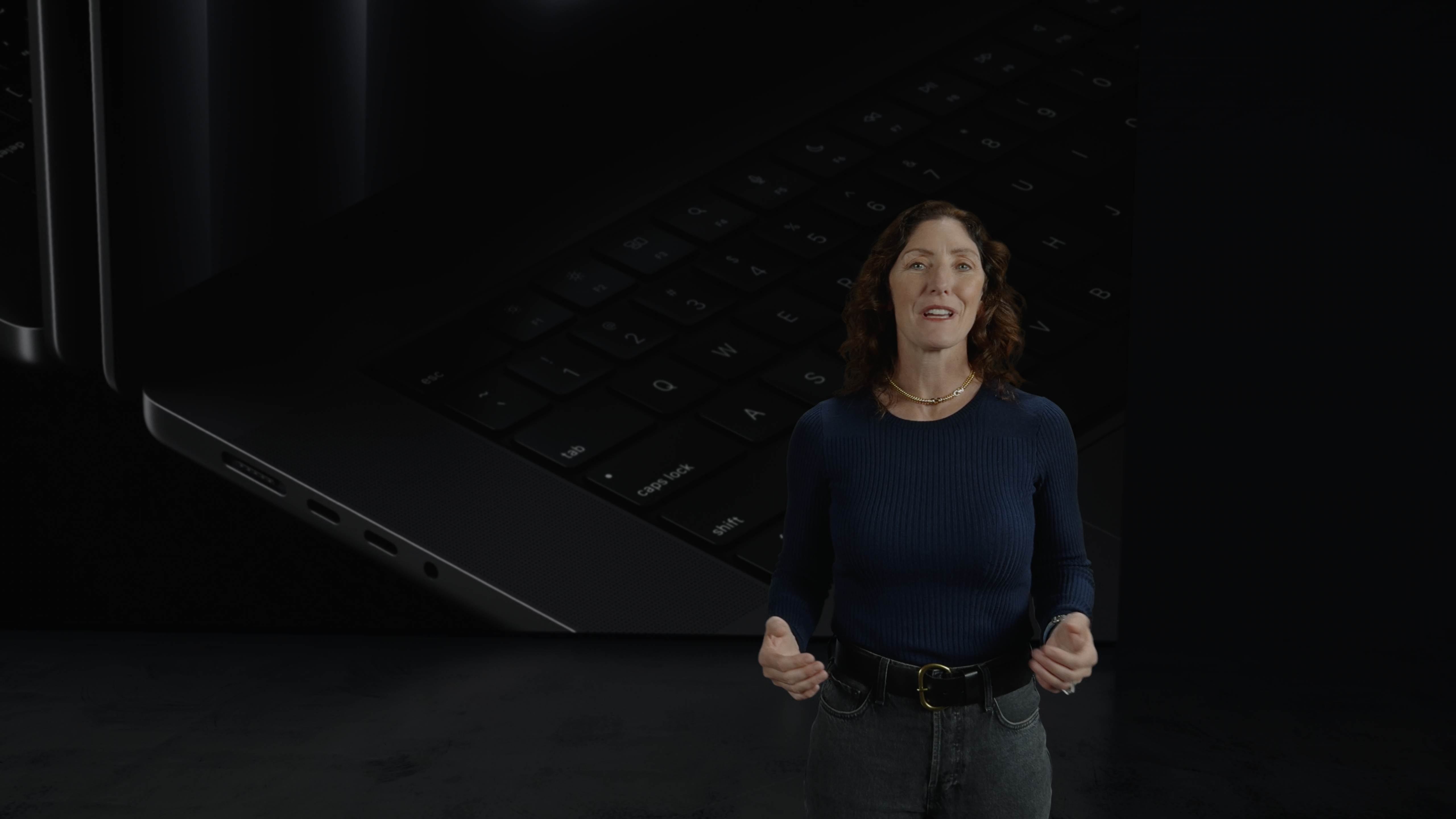 presentation with laptop background