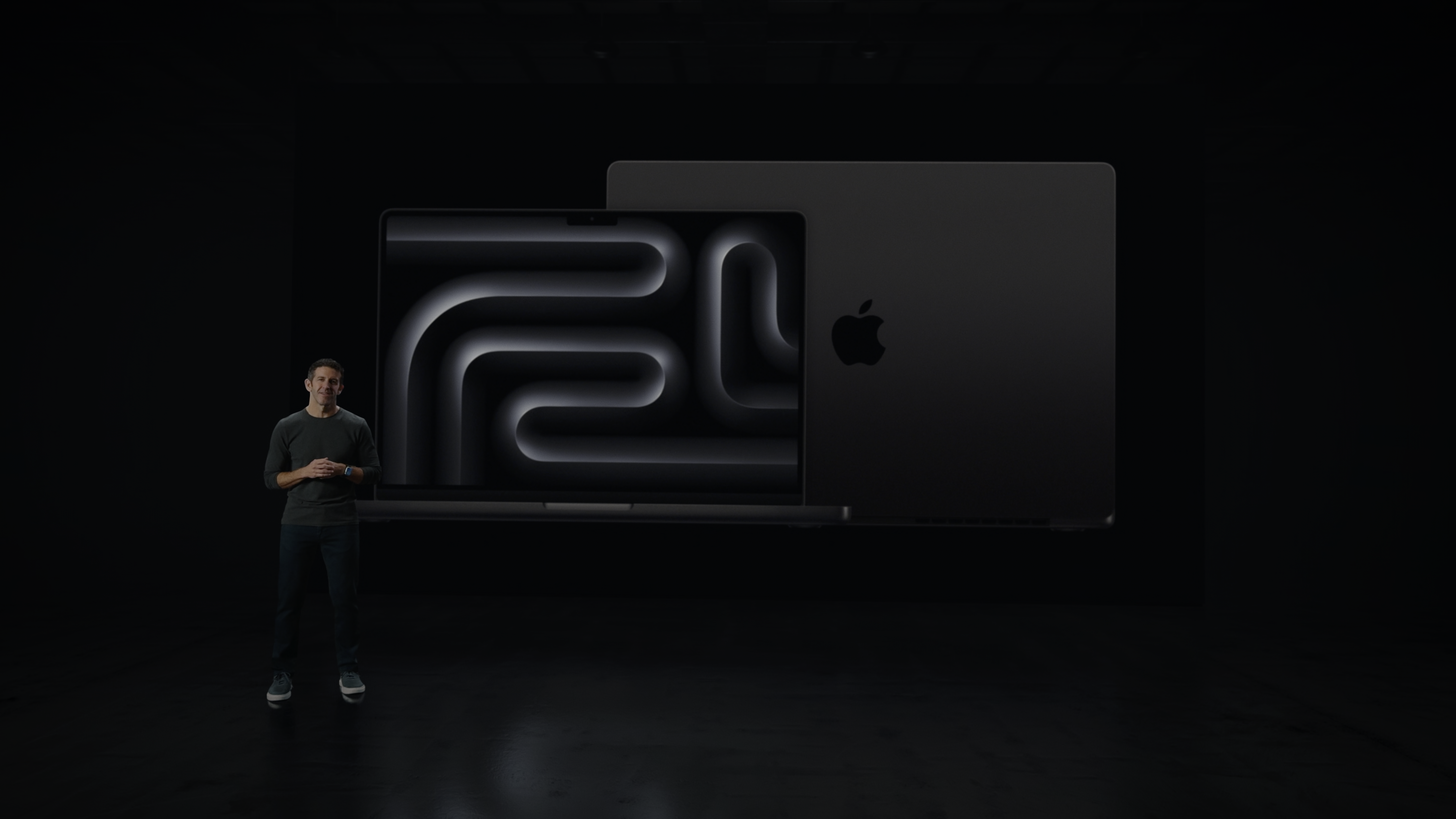 presentation with laptop display