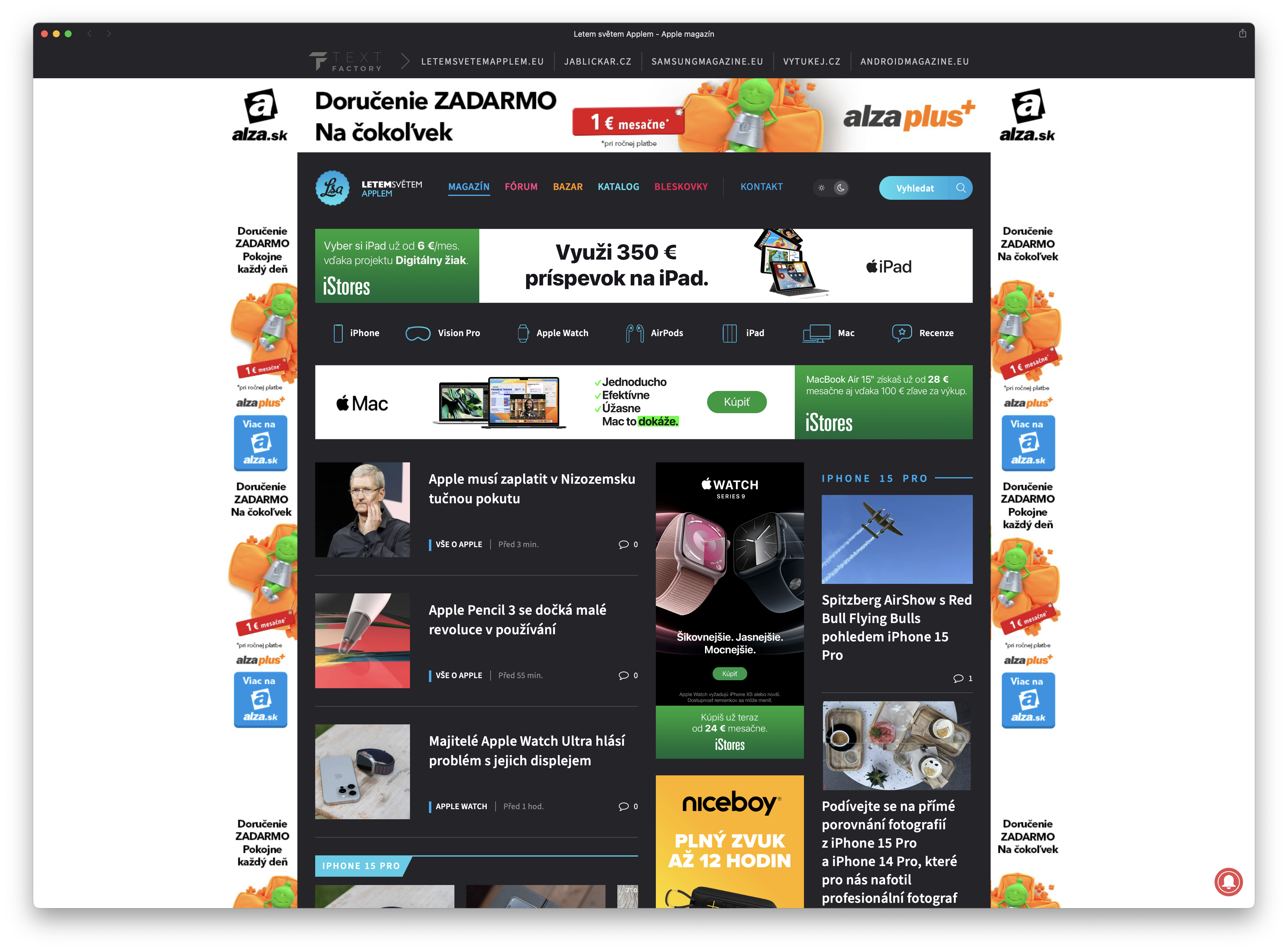 tech news website homepage