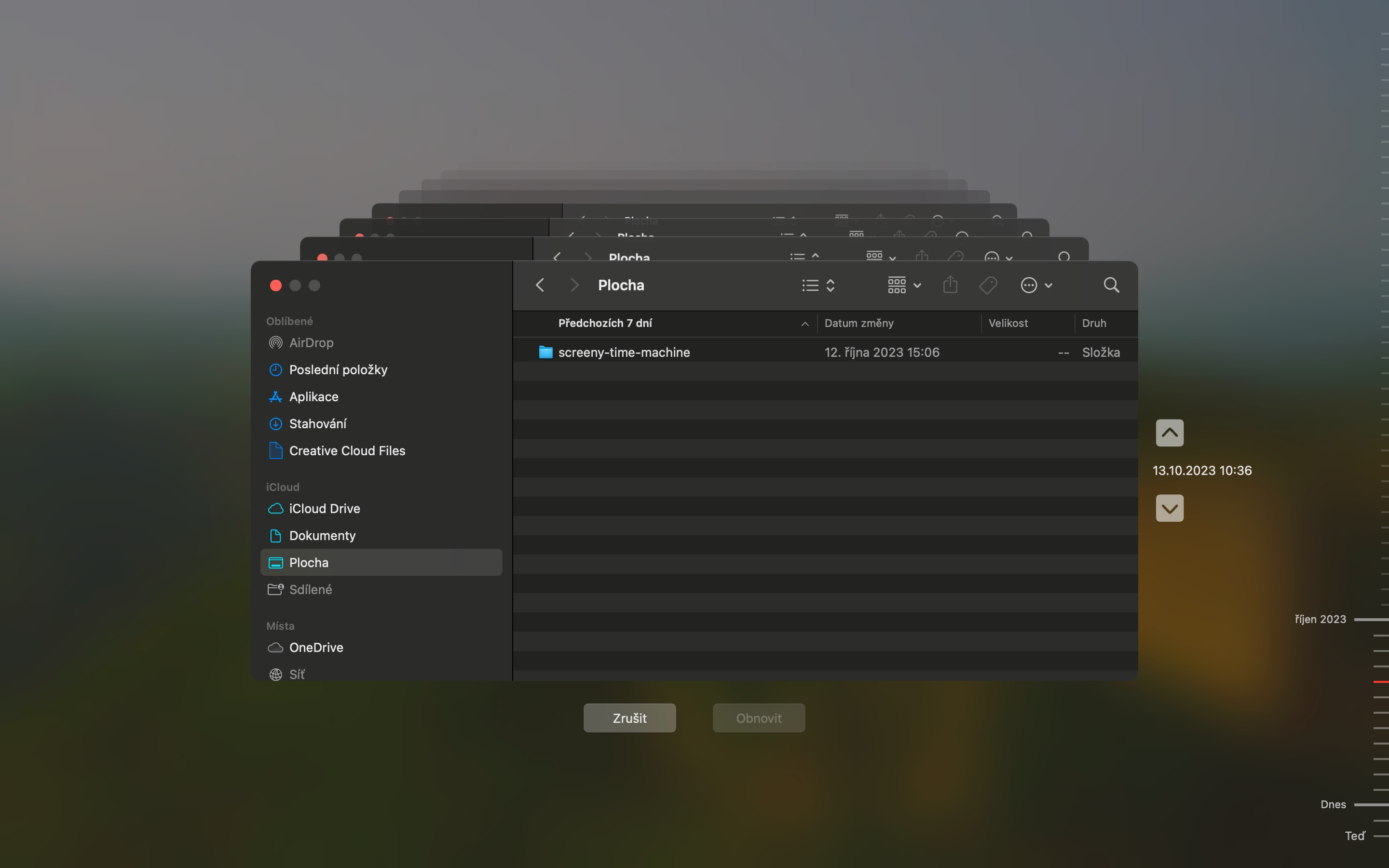 time machine backup interface