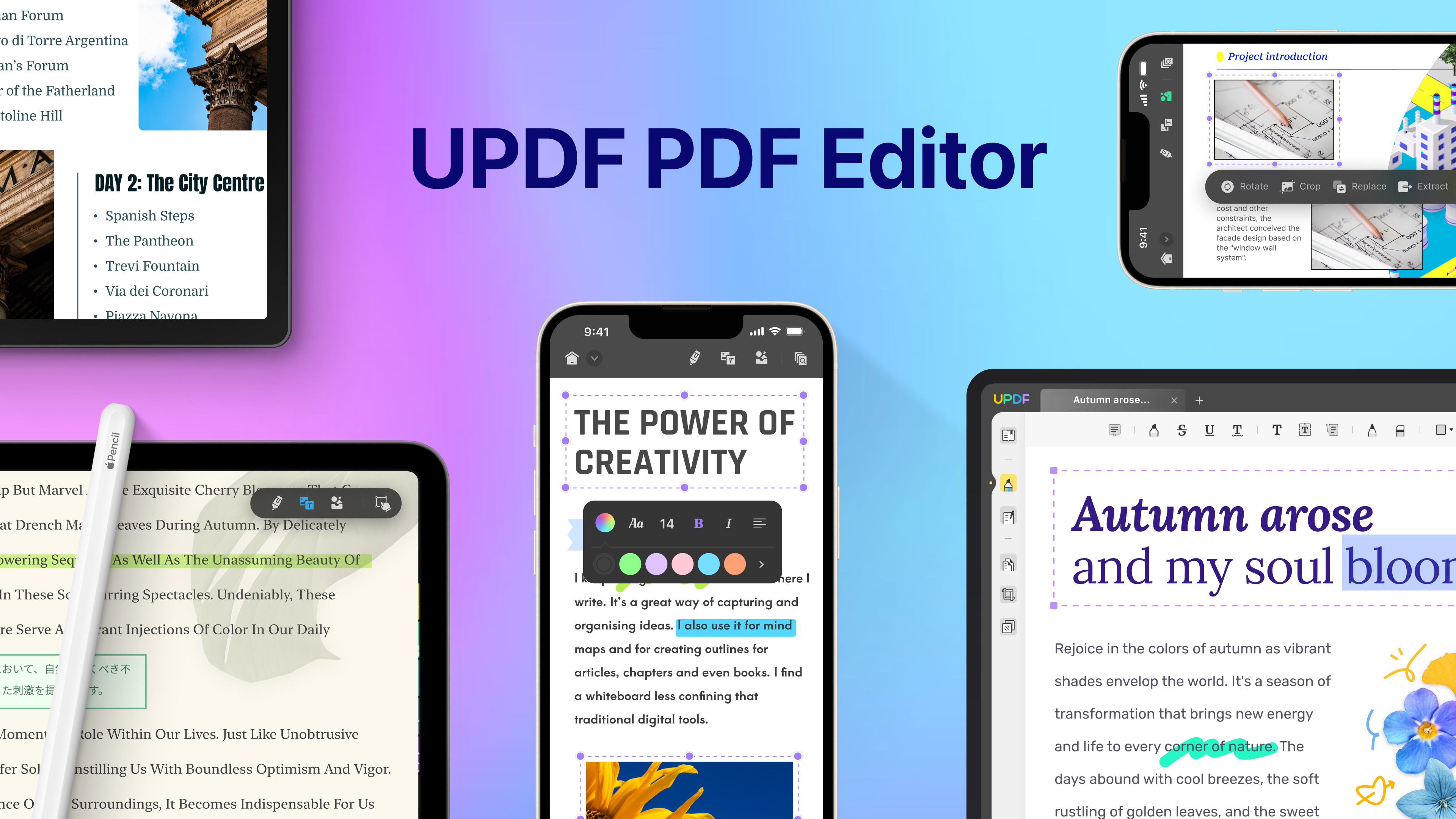 updf pdf editor devices