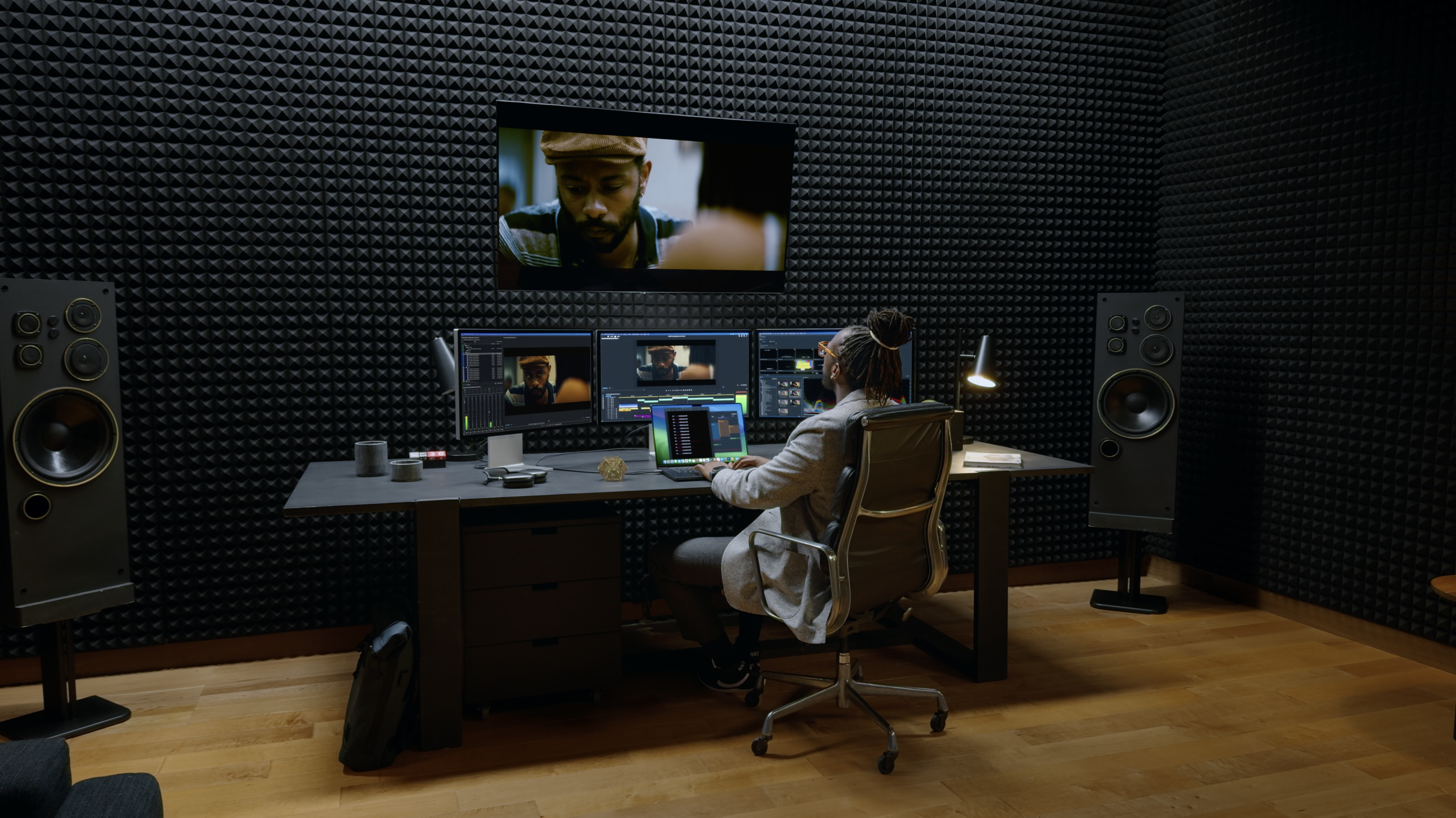 video editing setup with macbook