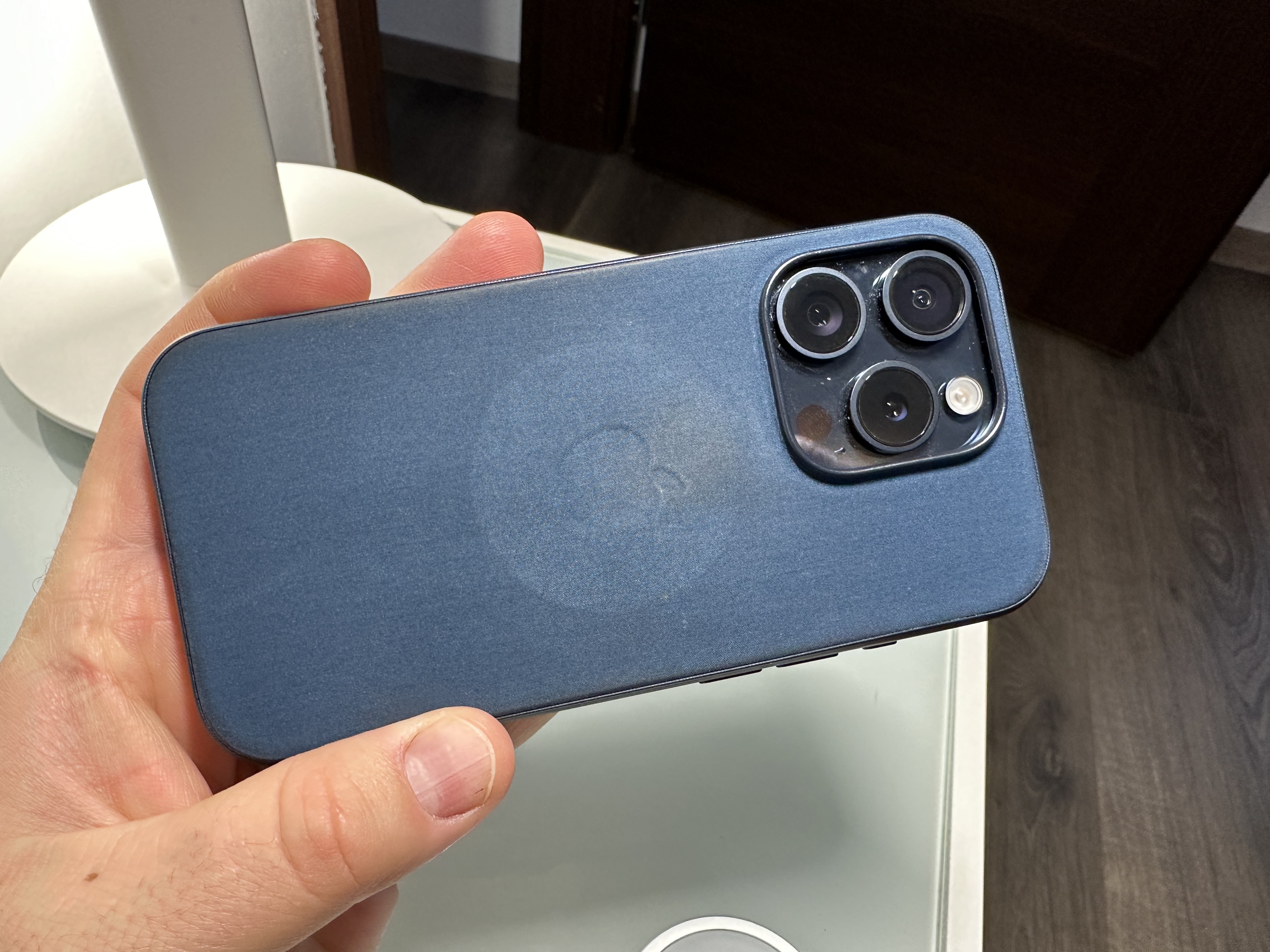 blue smartphone back view blue smartphone back view