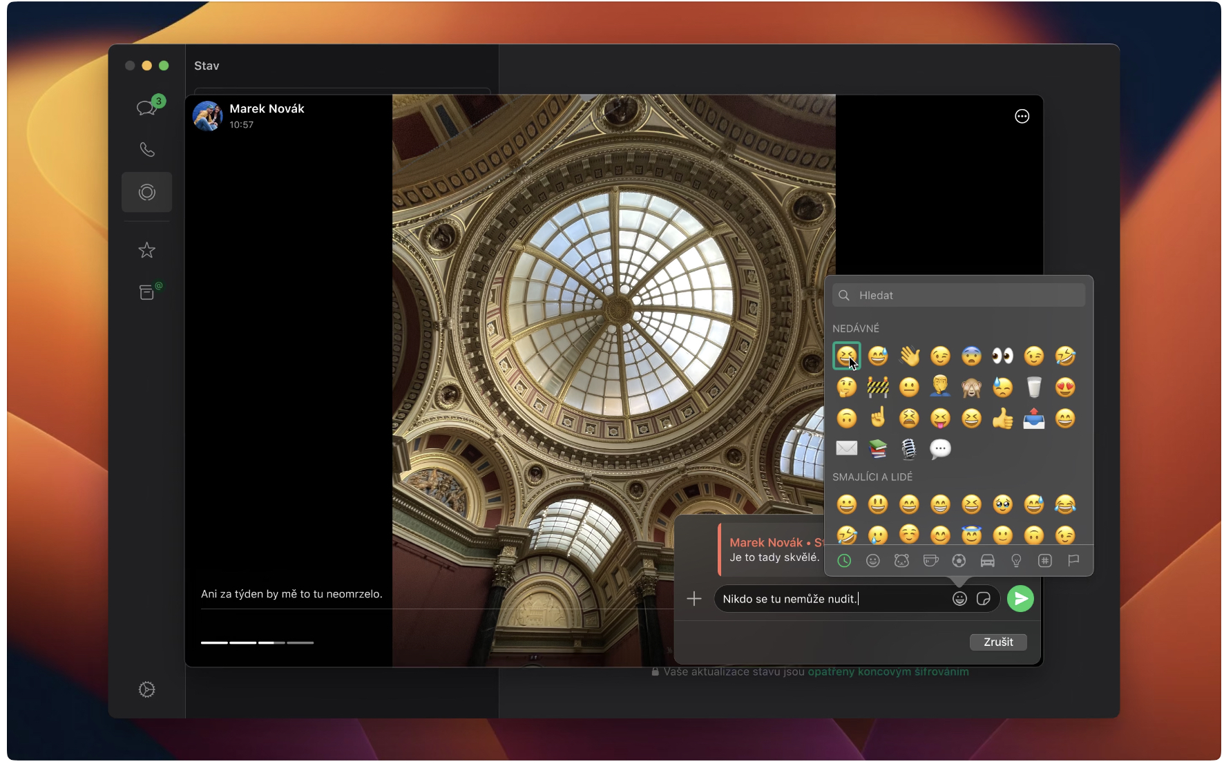 chat interface with emojis
