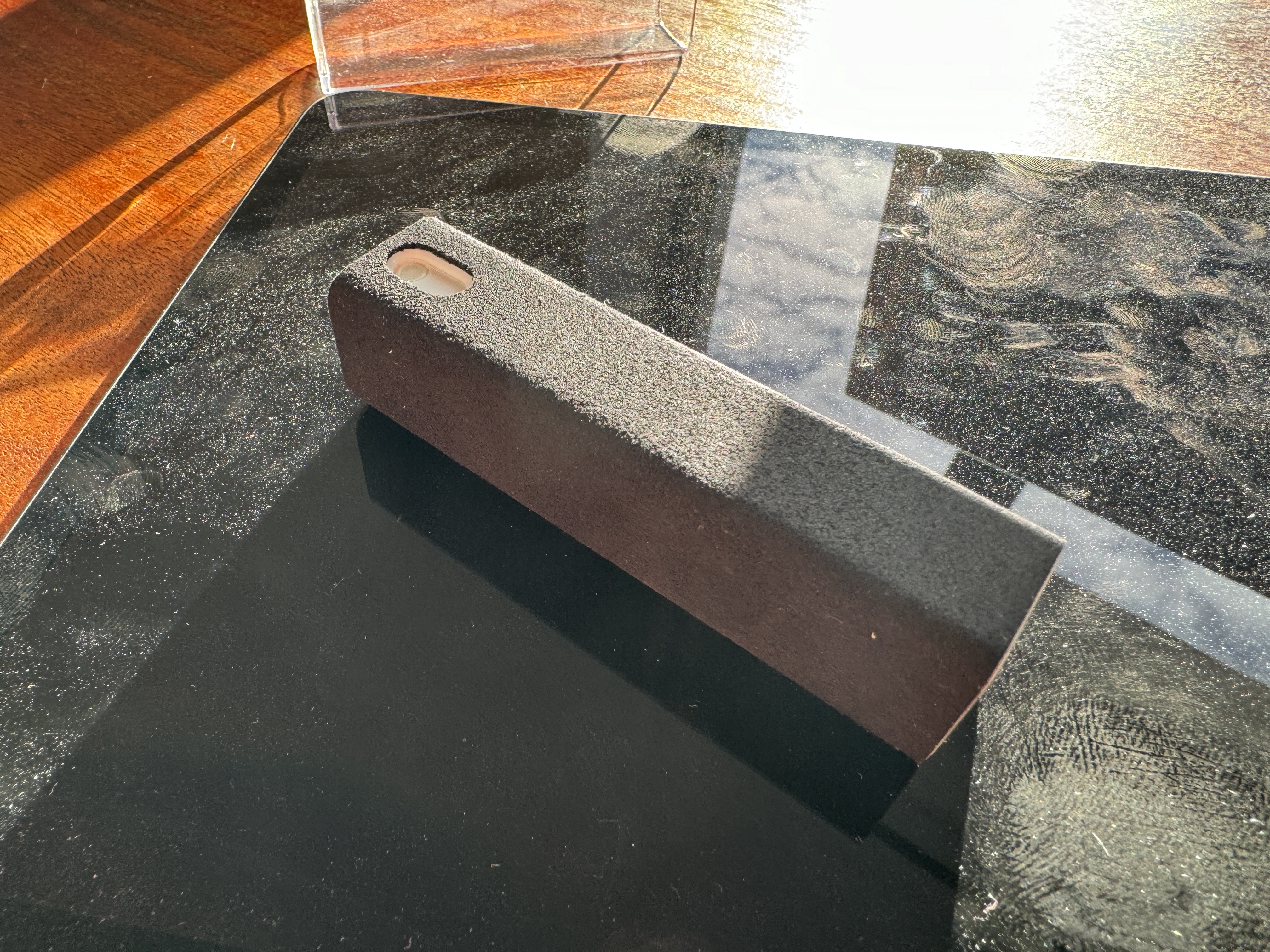 close up black mousepad