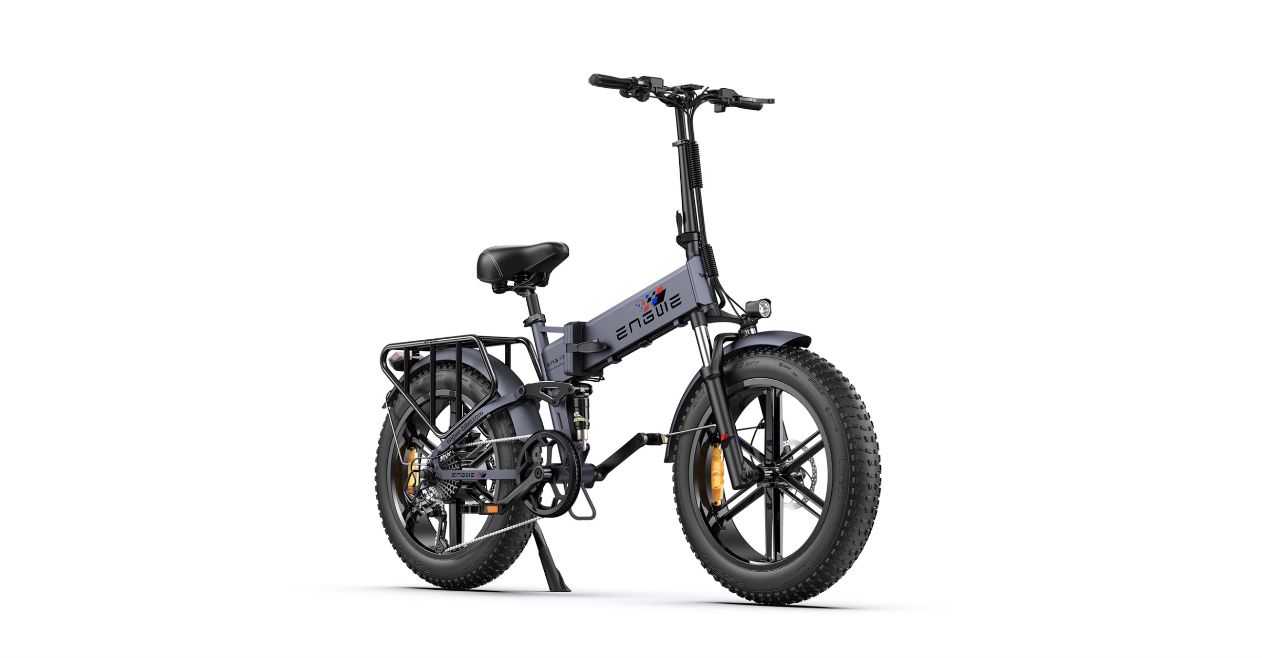 folding electric bike angle view