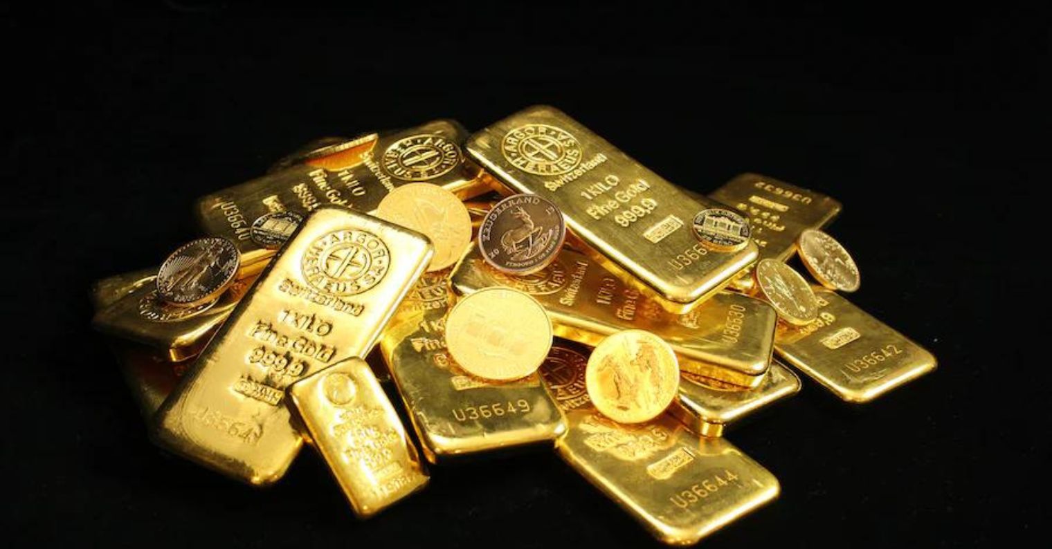 gold bars and coins