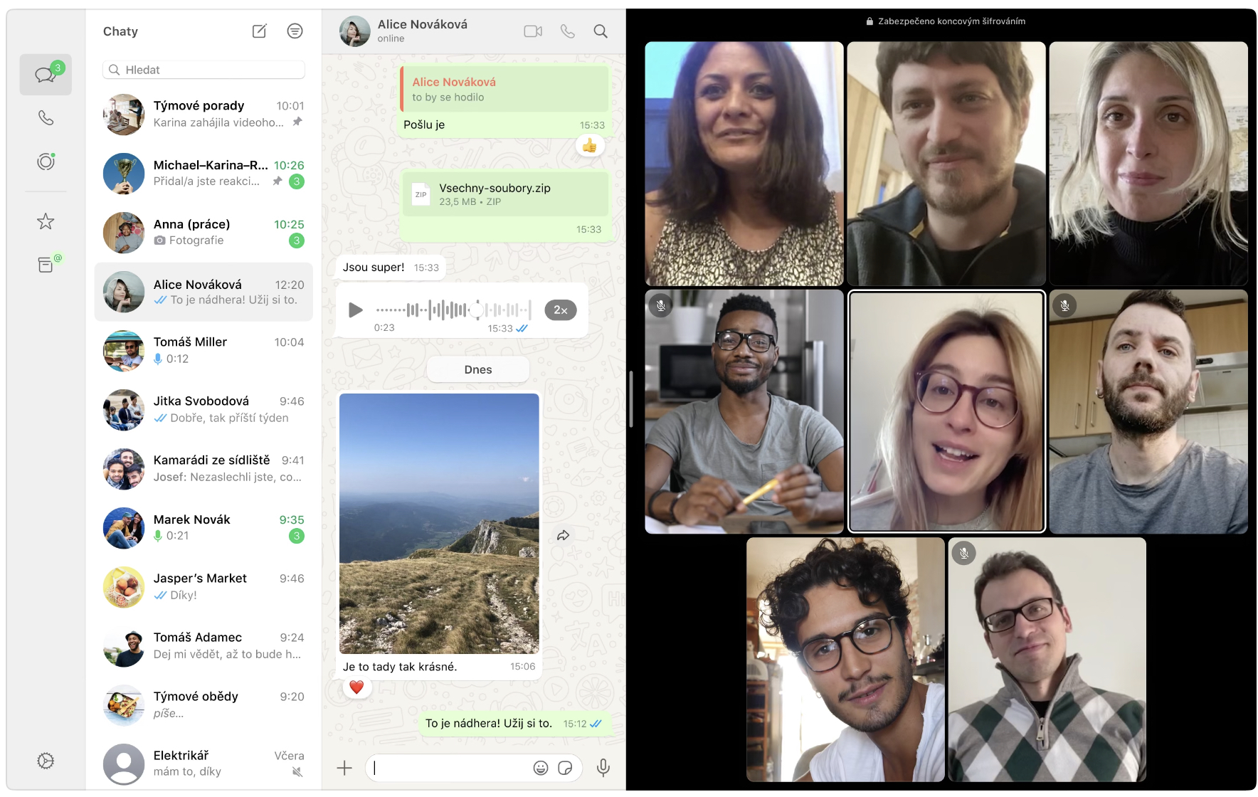 group video call interface