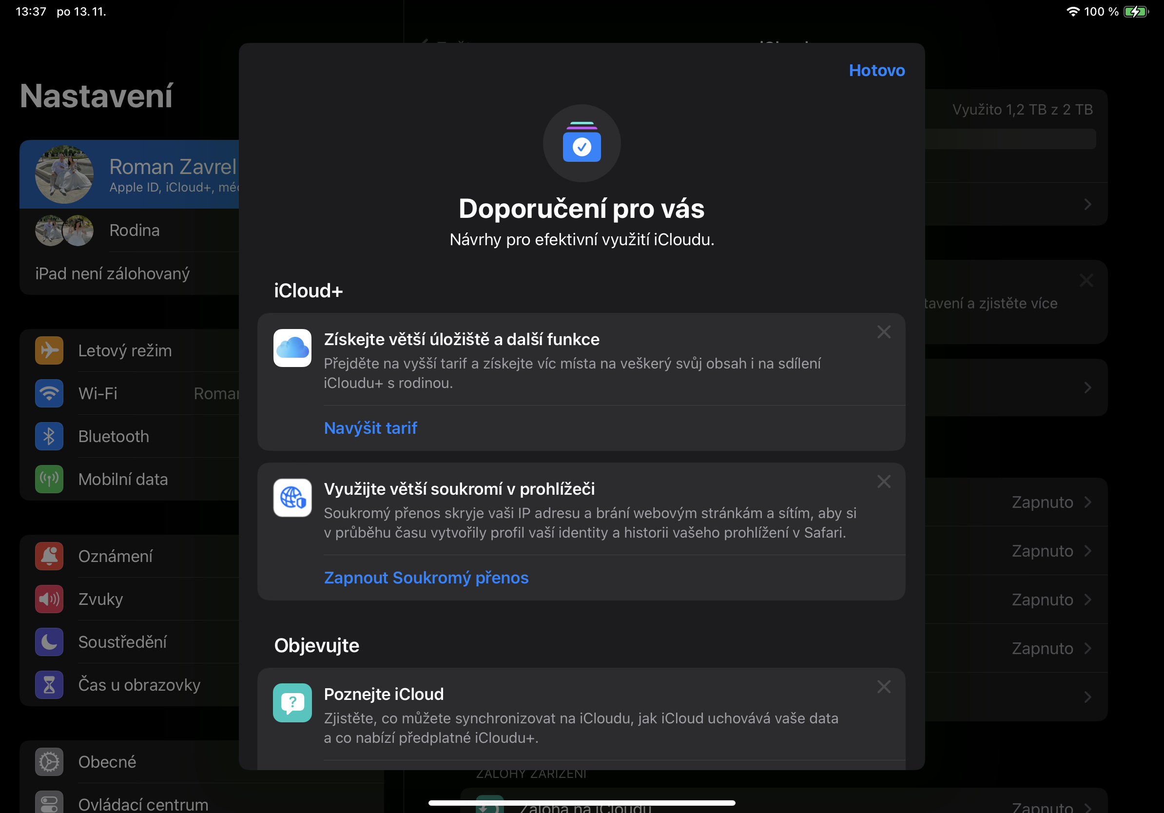 icloud recommendations popup