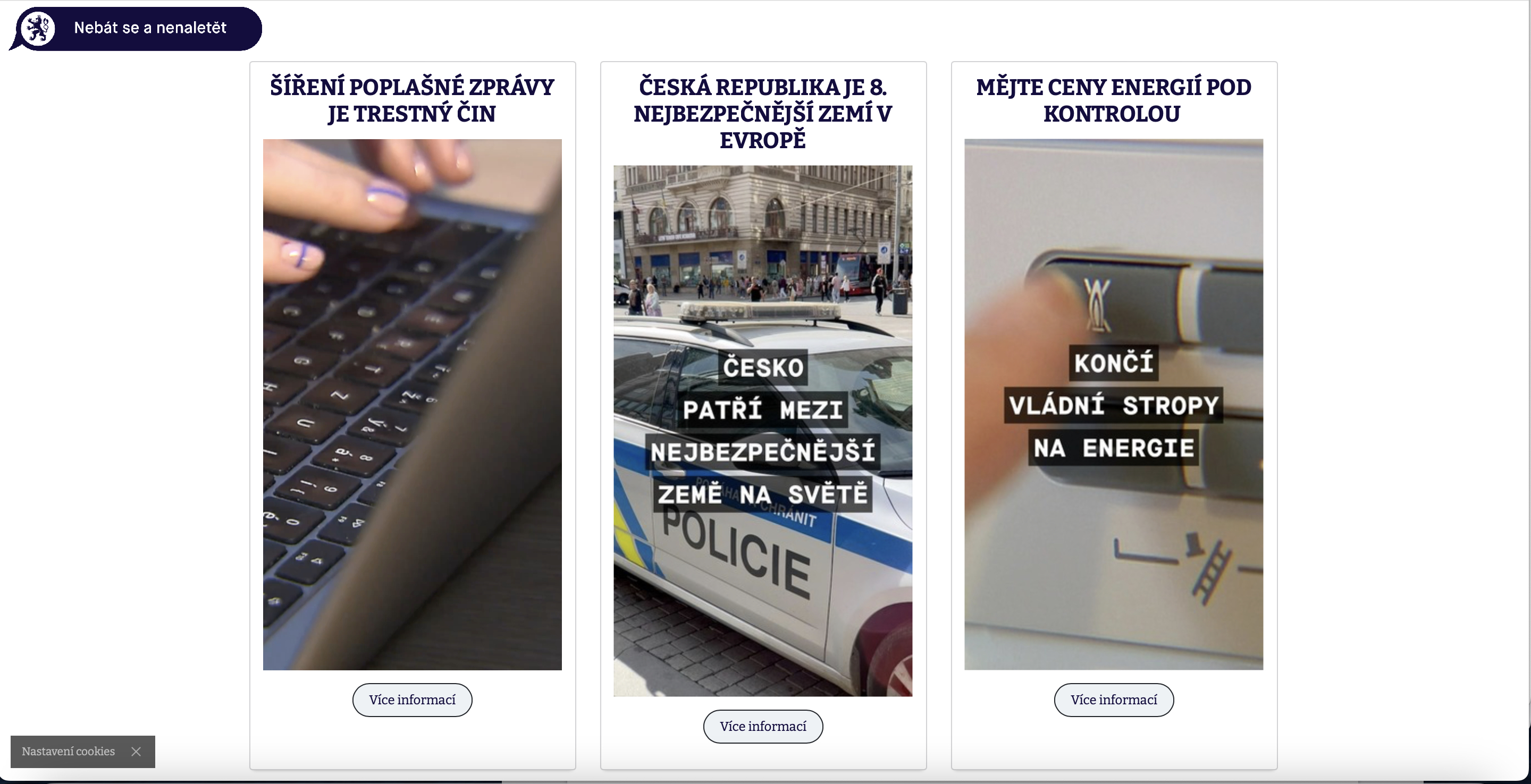 information banners on website