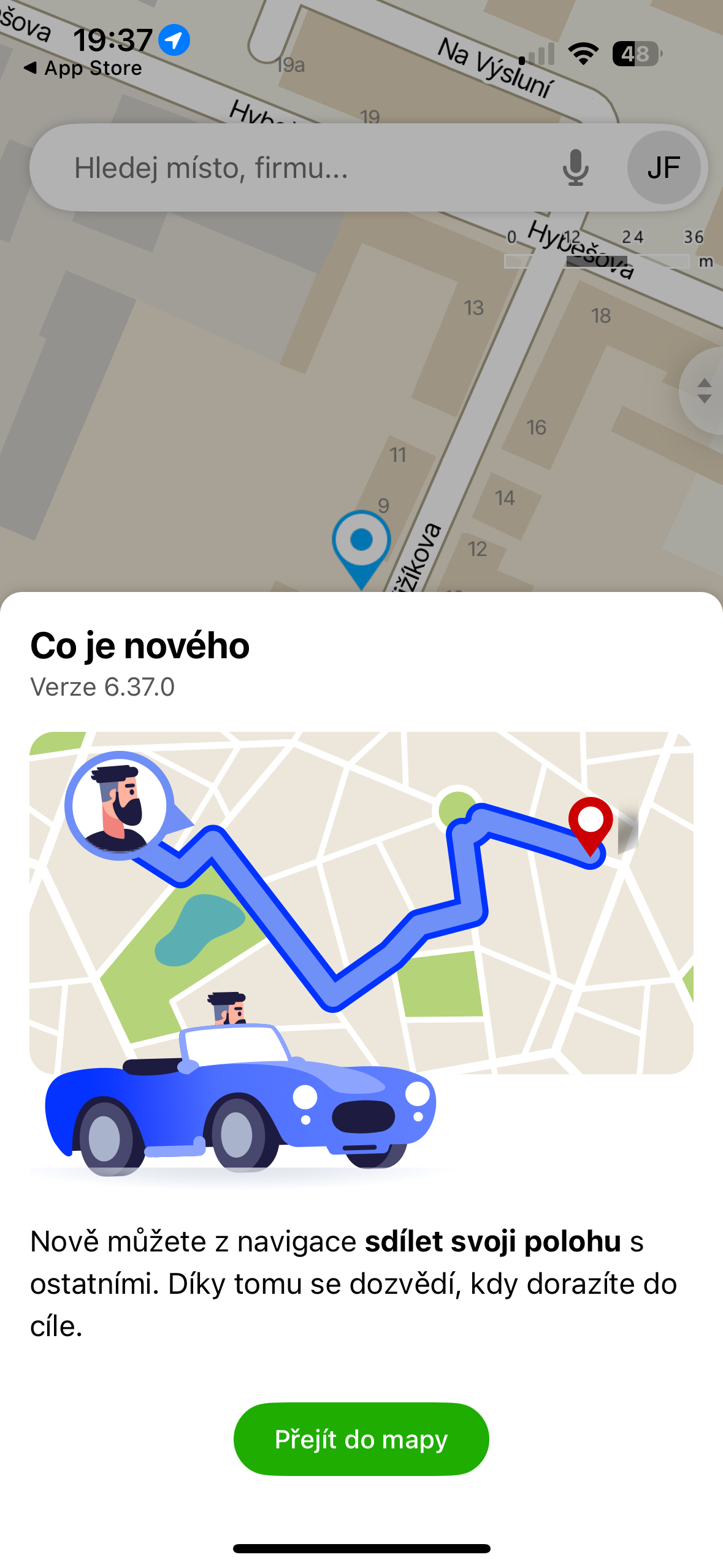 mapy cz navigation update