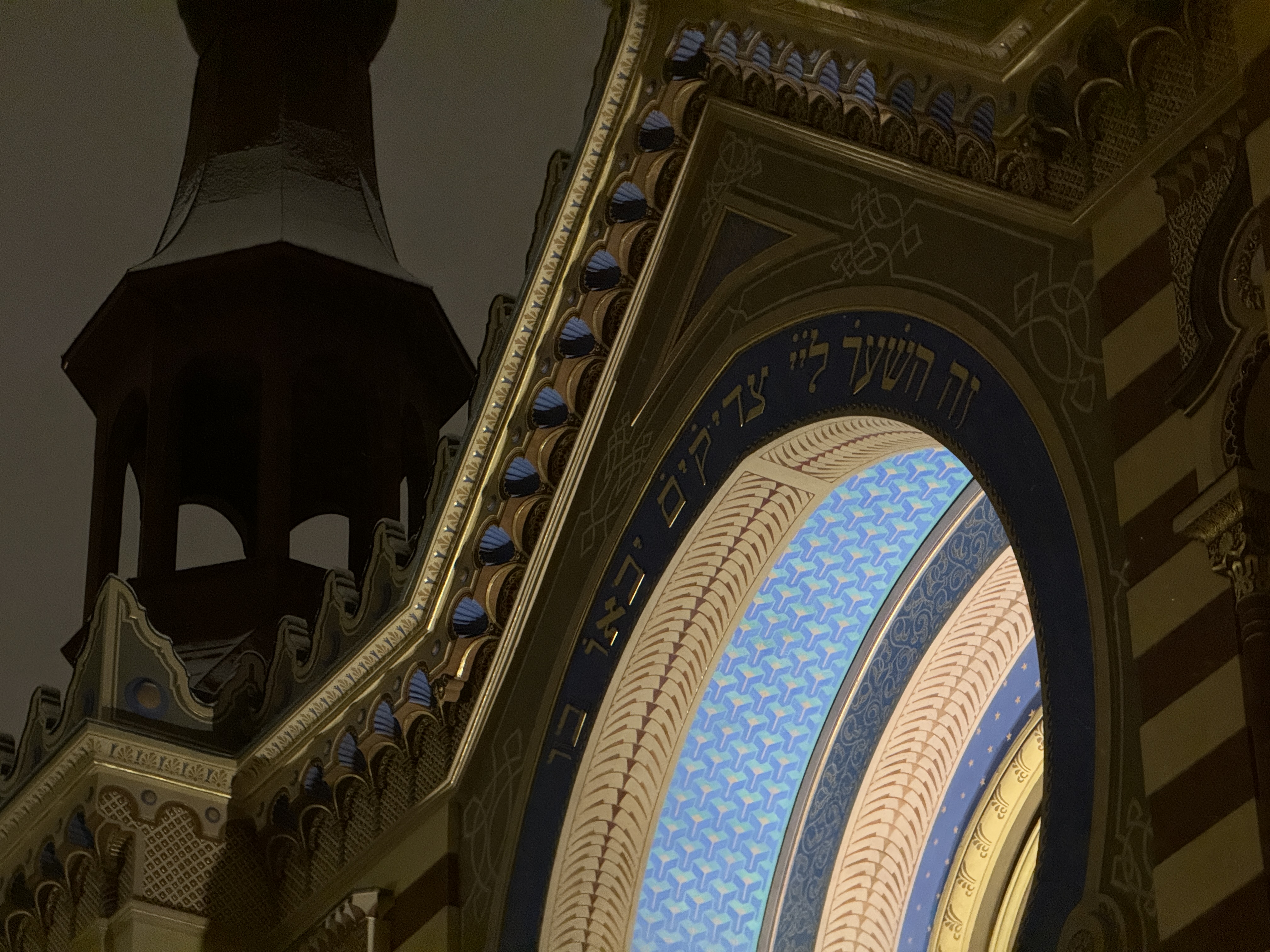 ornate building entrance night