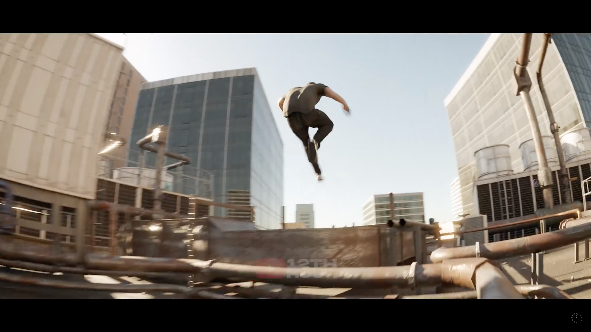 parkour rooftop jump