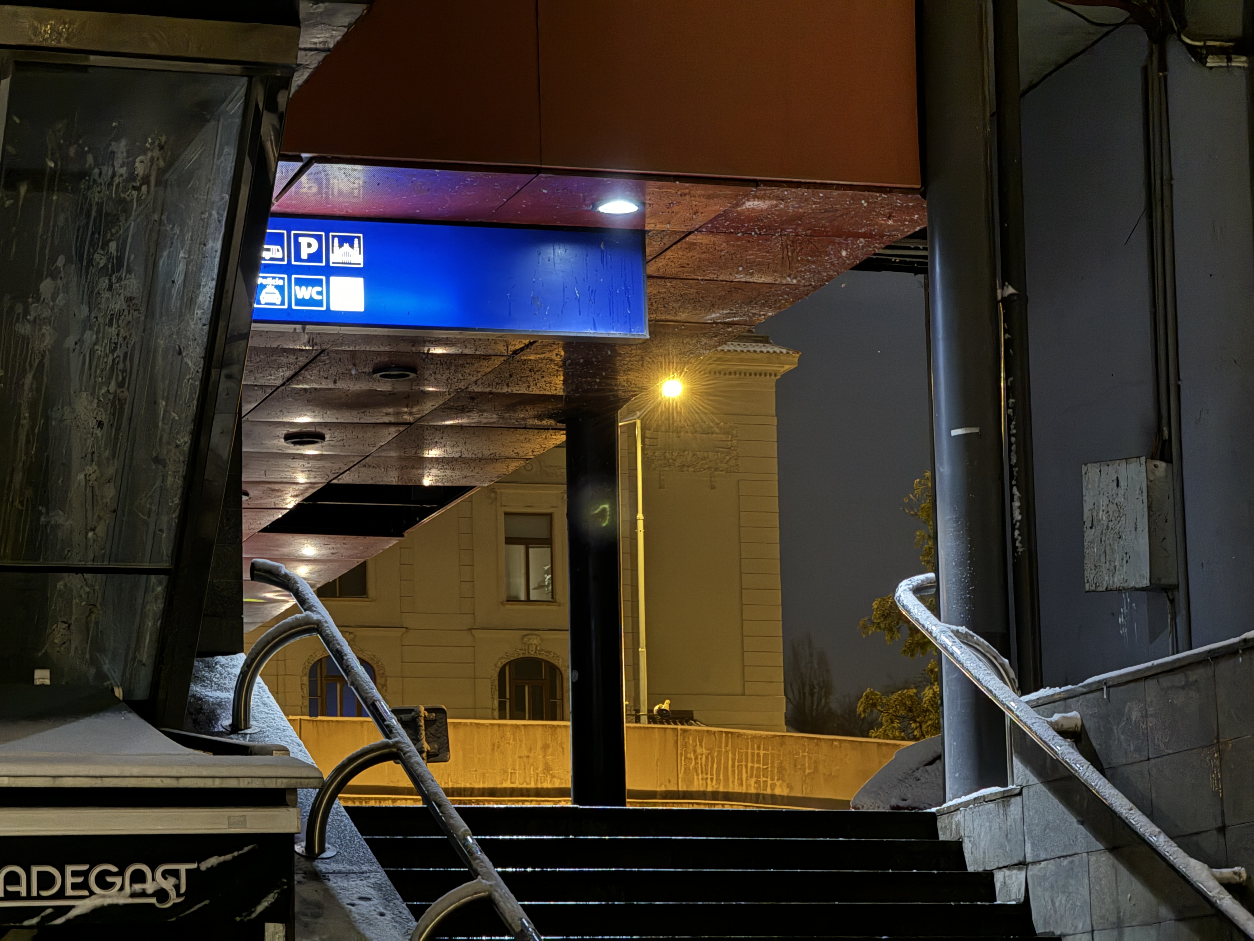 subway entrance night view