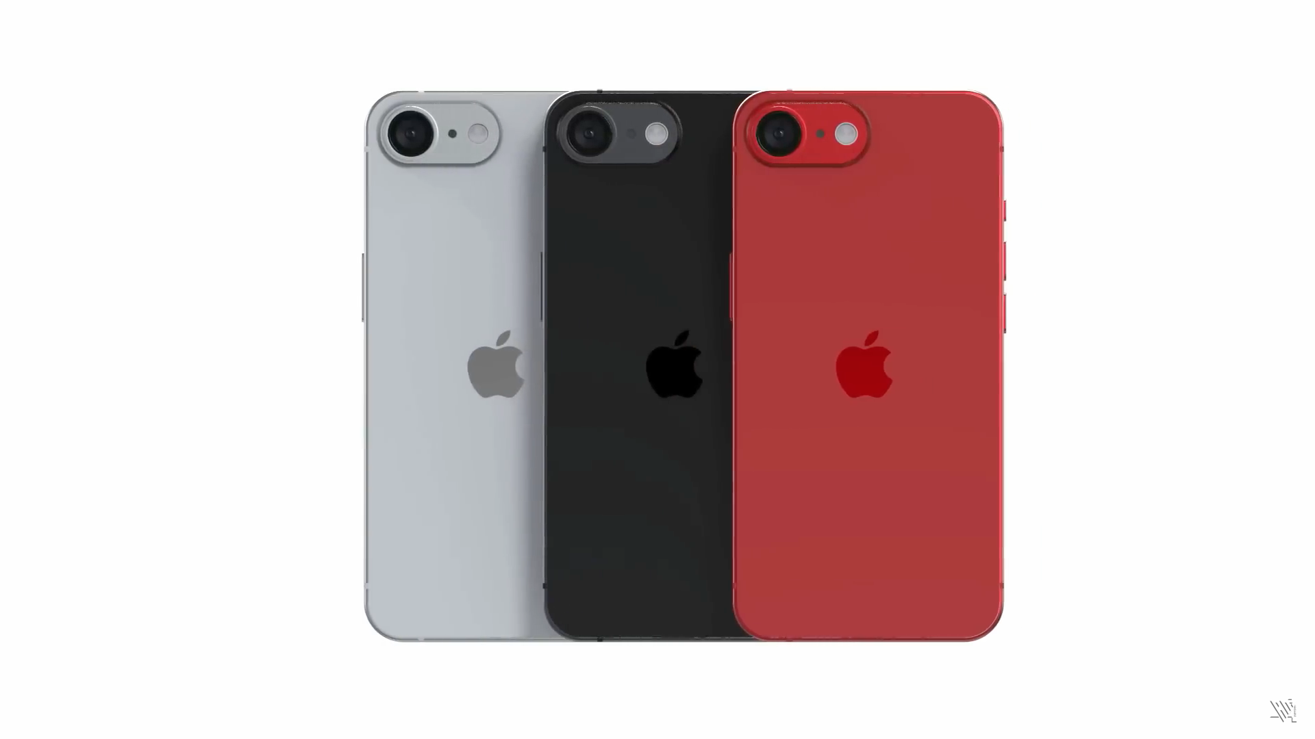 three smartphones back view