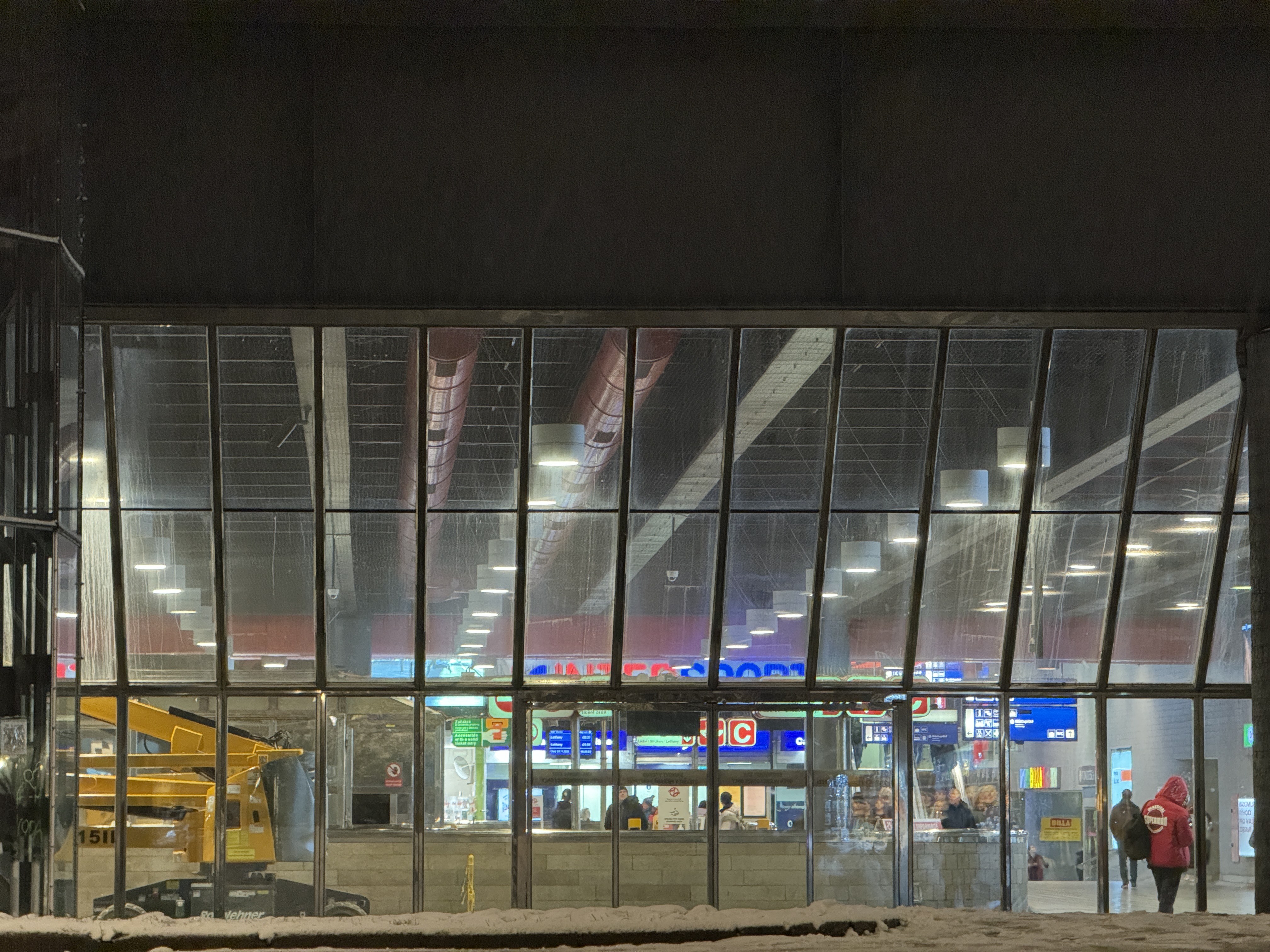 train station interior night