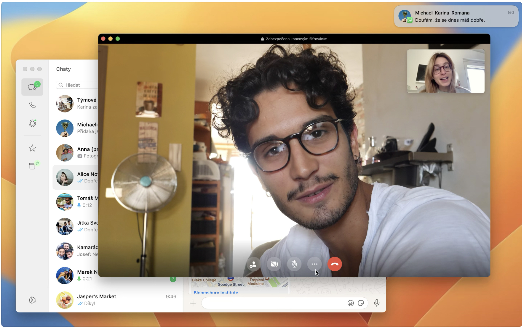 video call interface