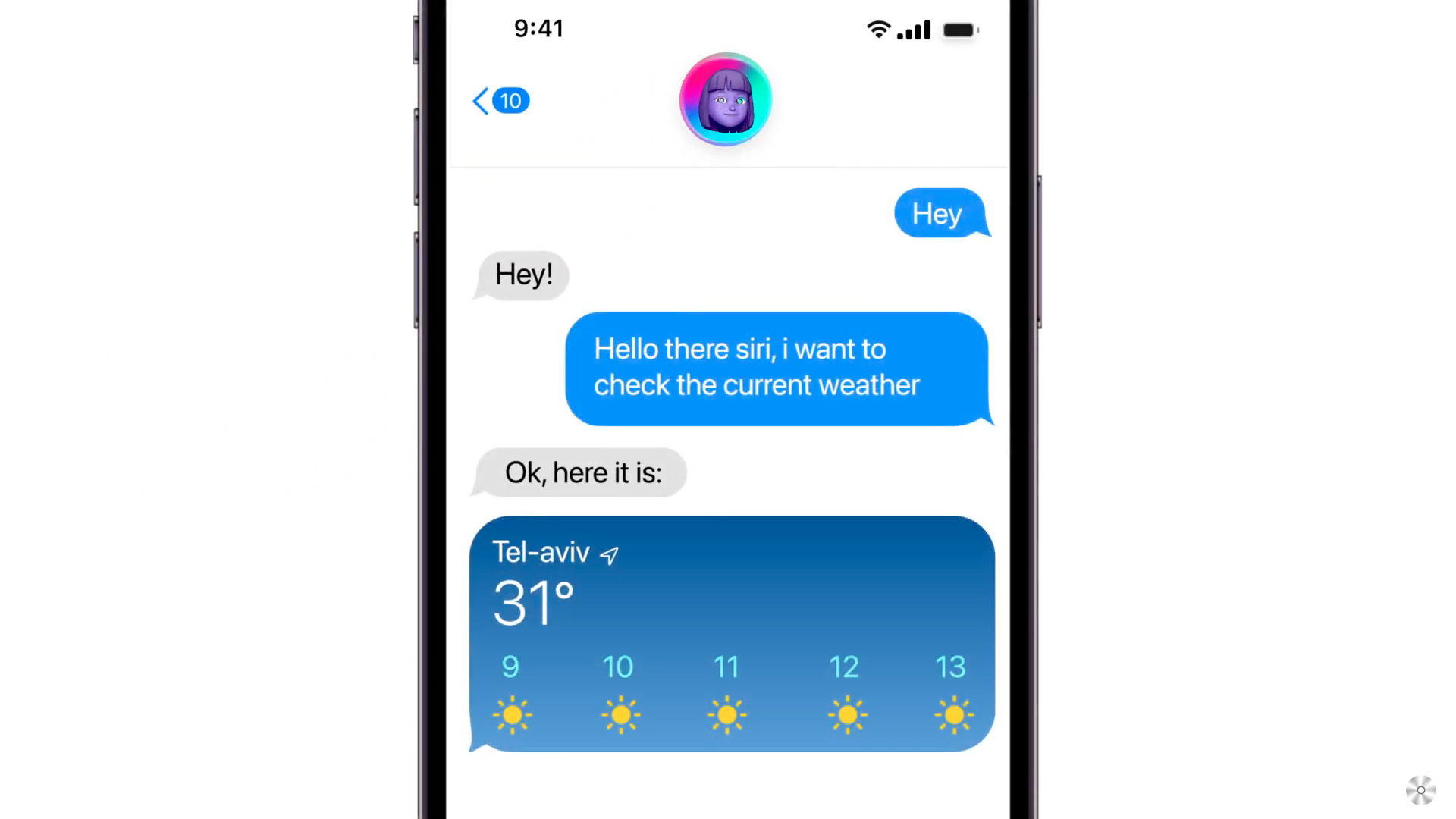weather chat interface