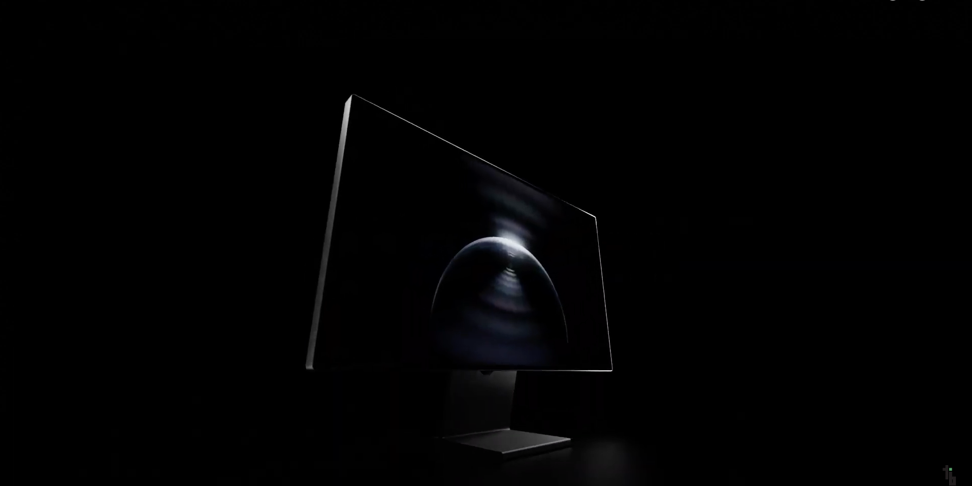 angled monitor in dark room