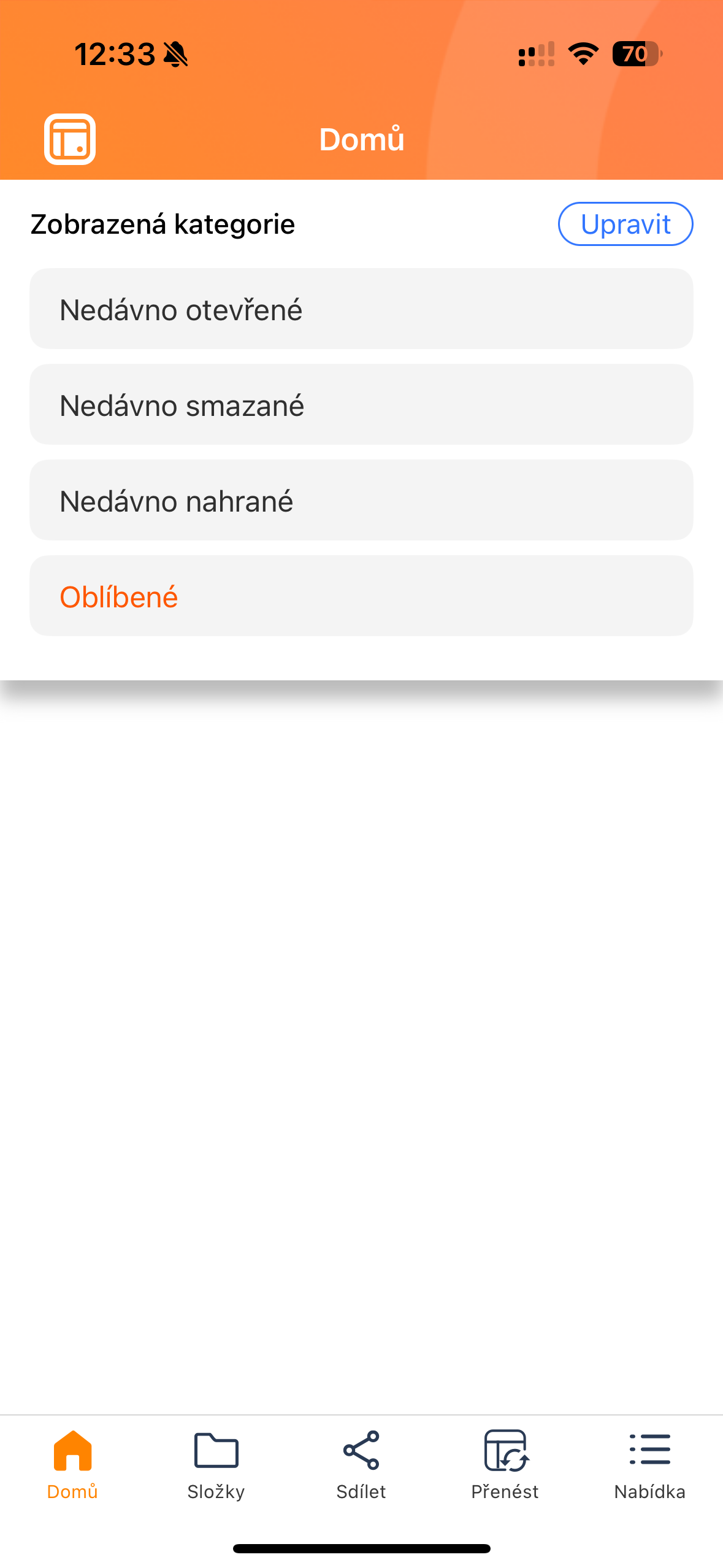 app category selection