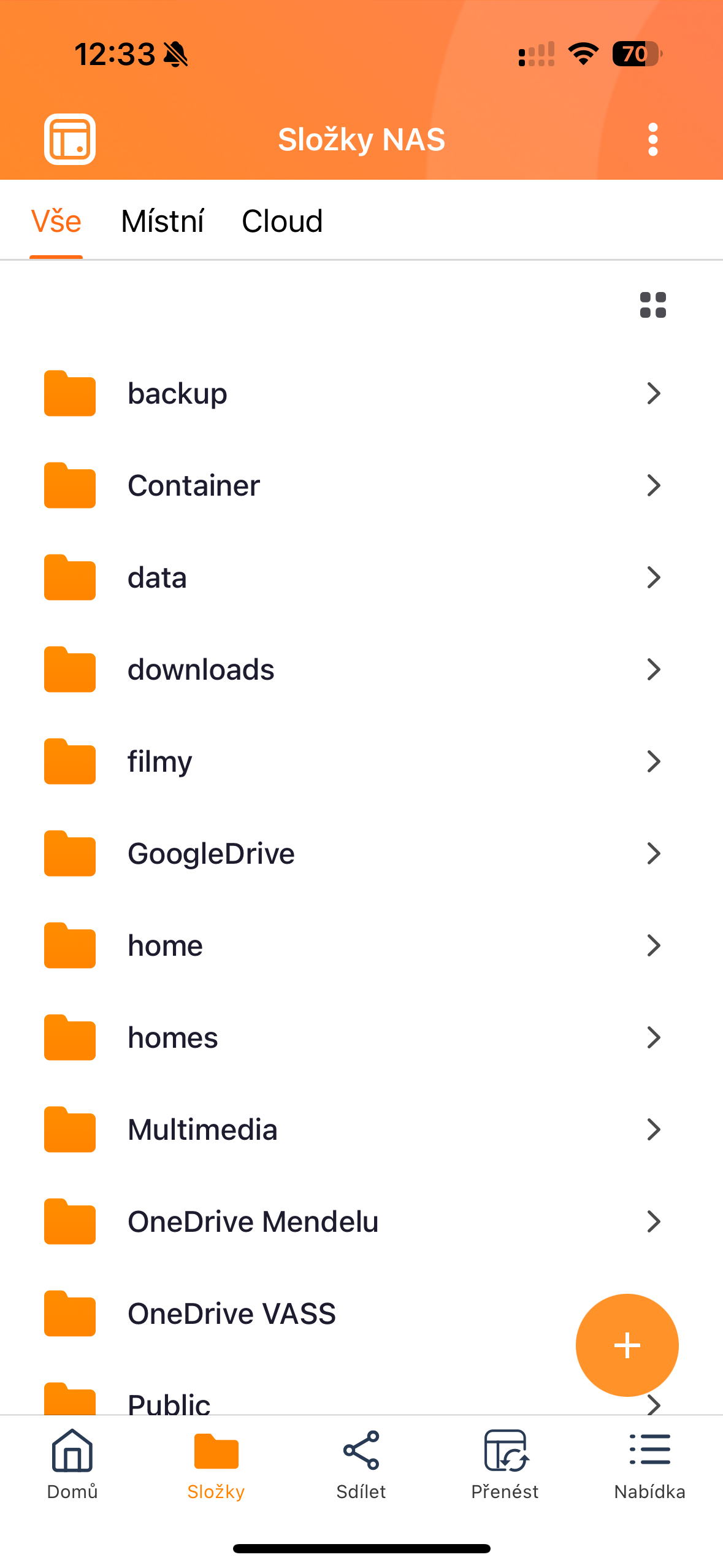 app folder list view