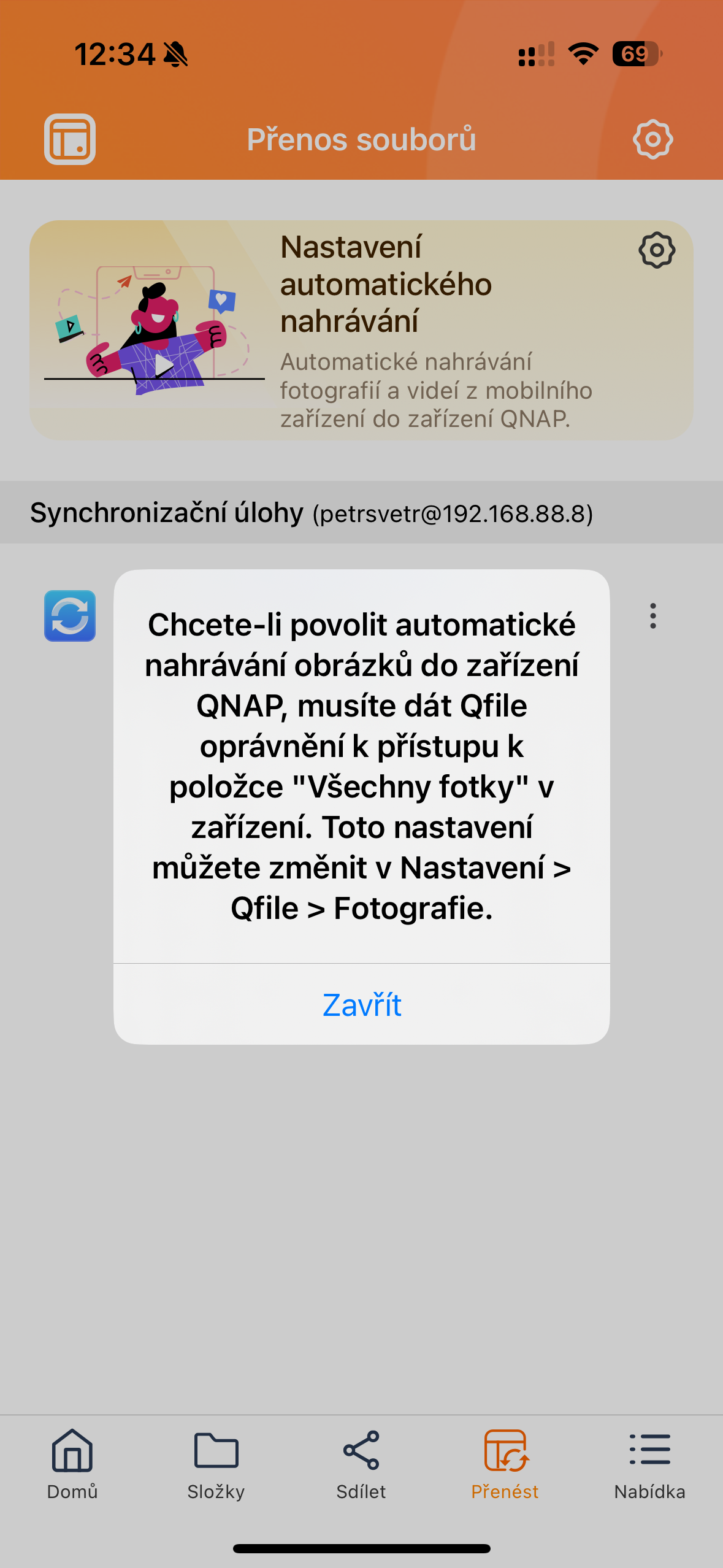 app sync permission notice