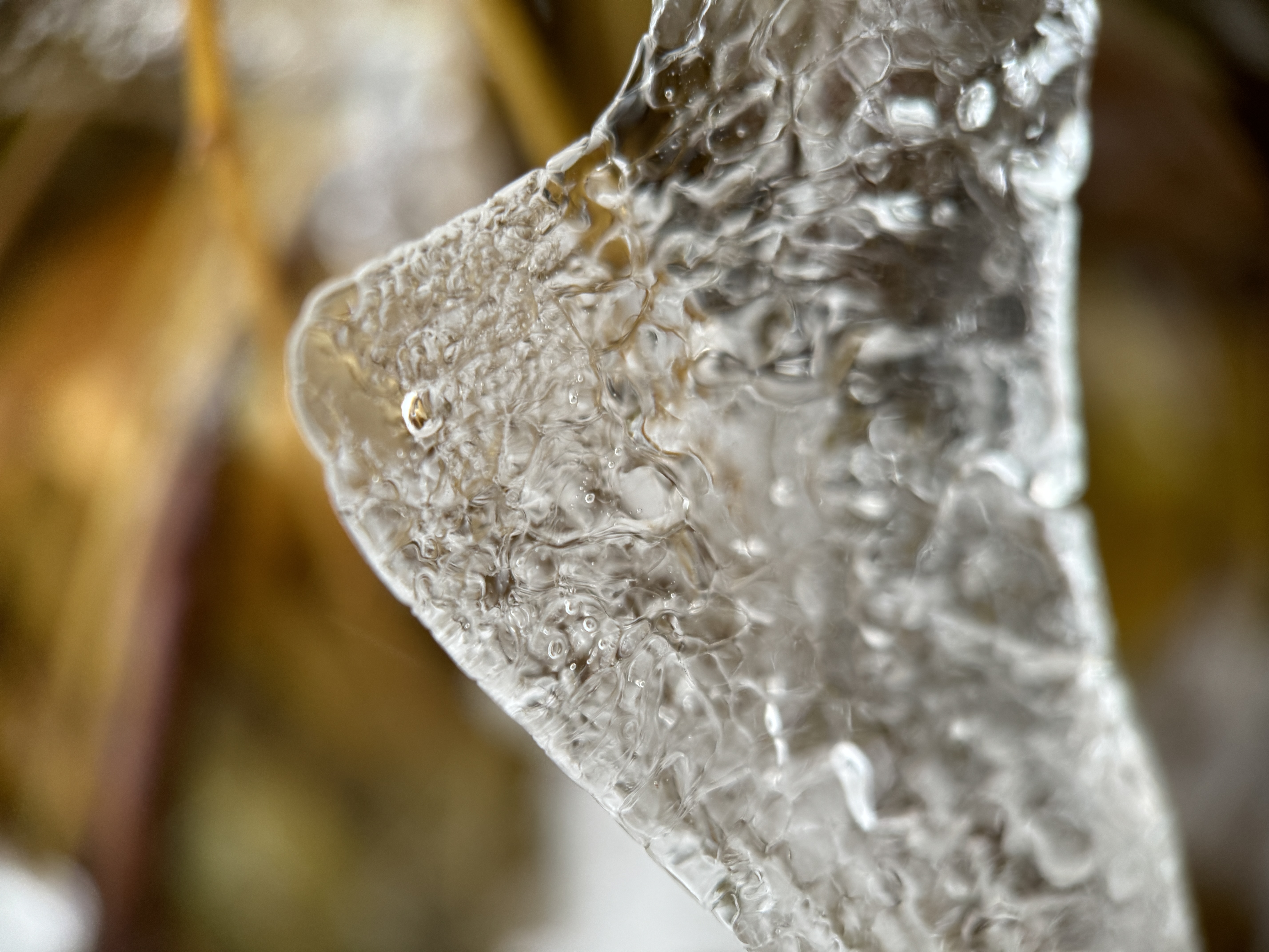 closeup of ice formation