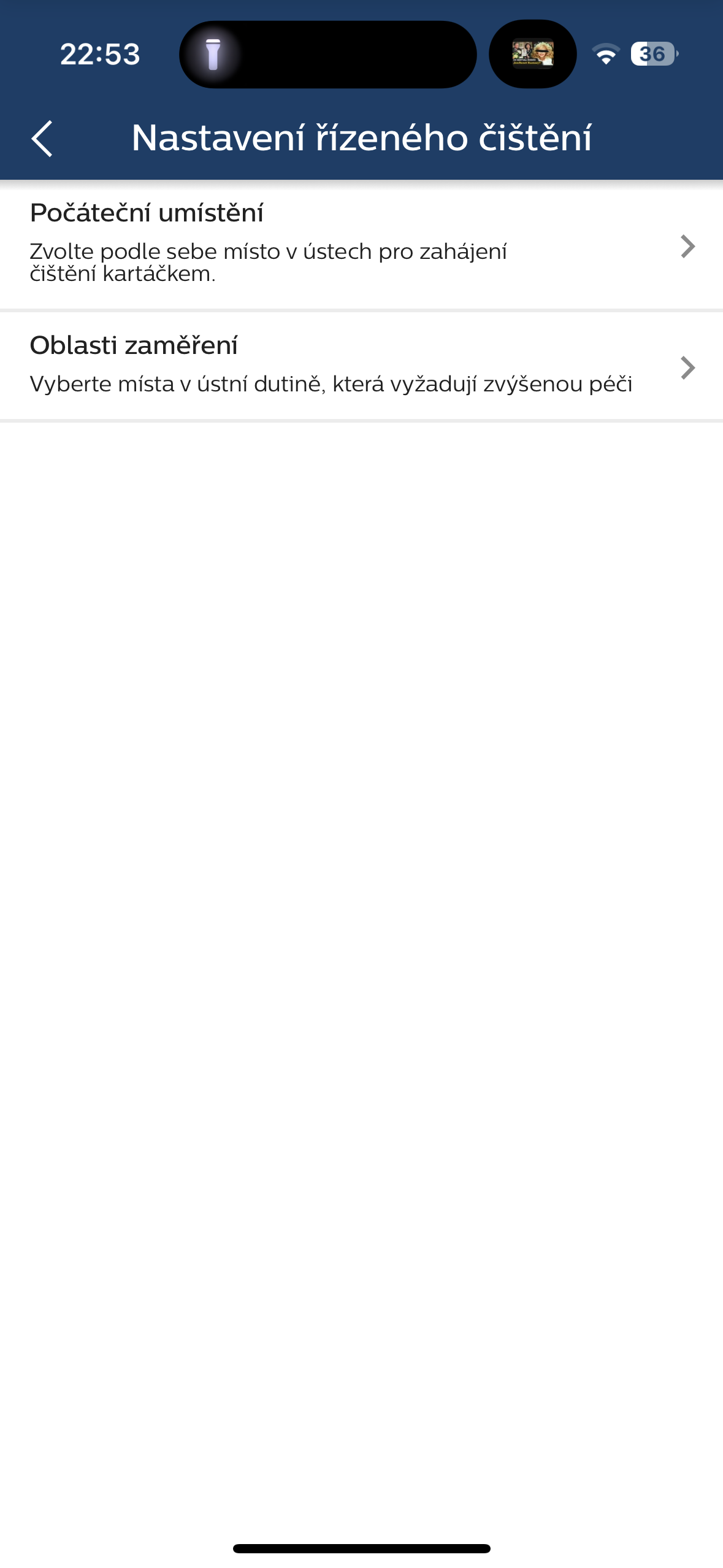 dental app cleaning settings