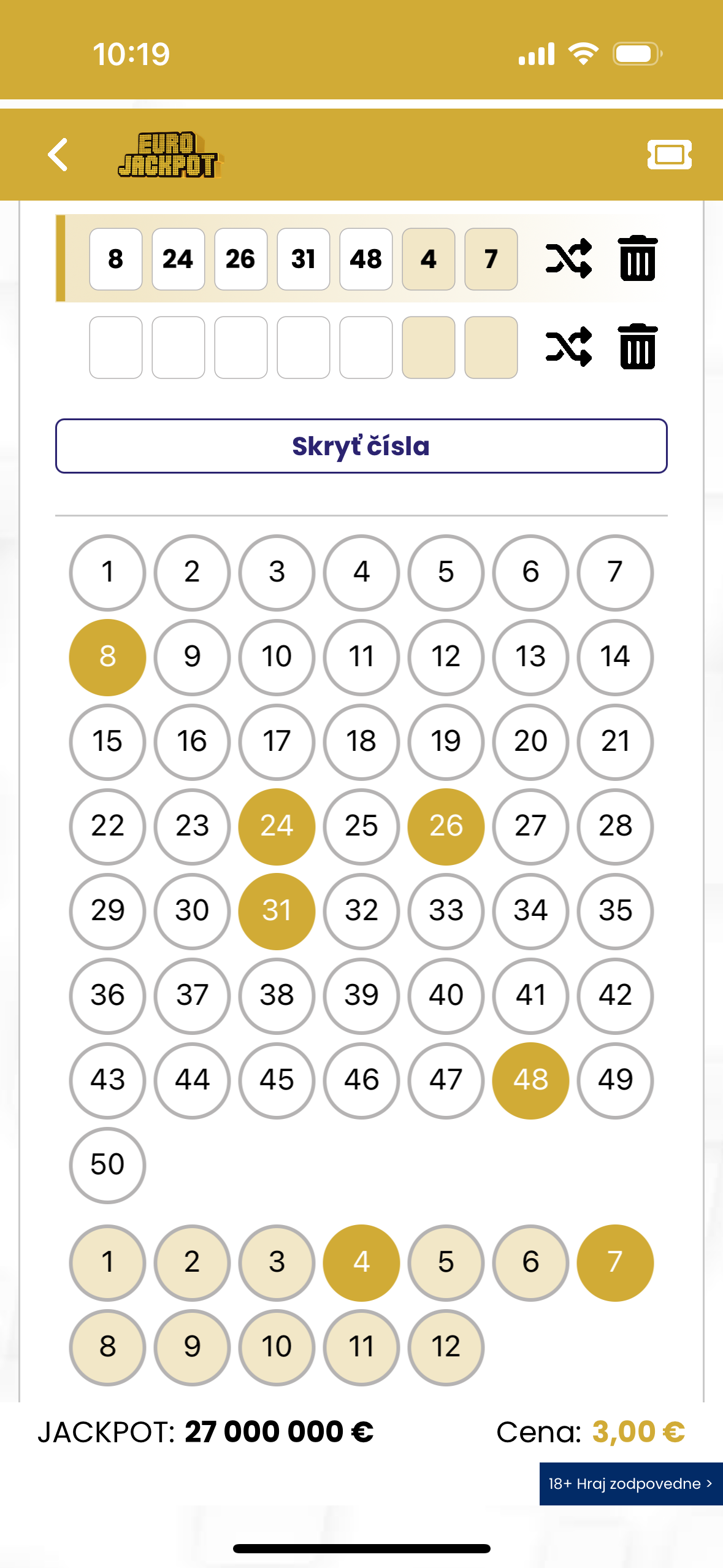 eurojackpot number grid