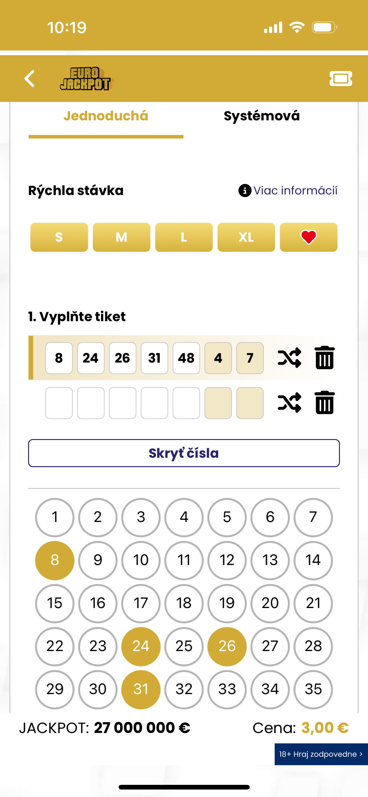 eurojackpot ticket filling