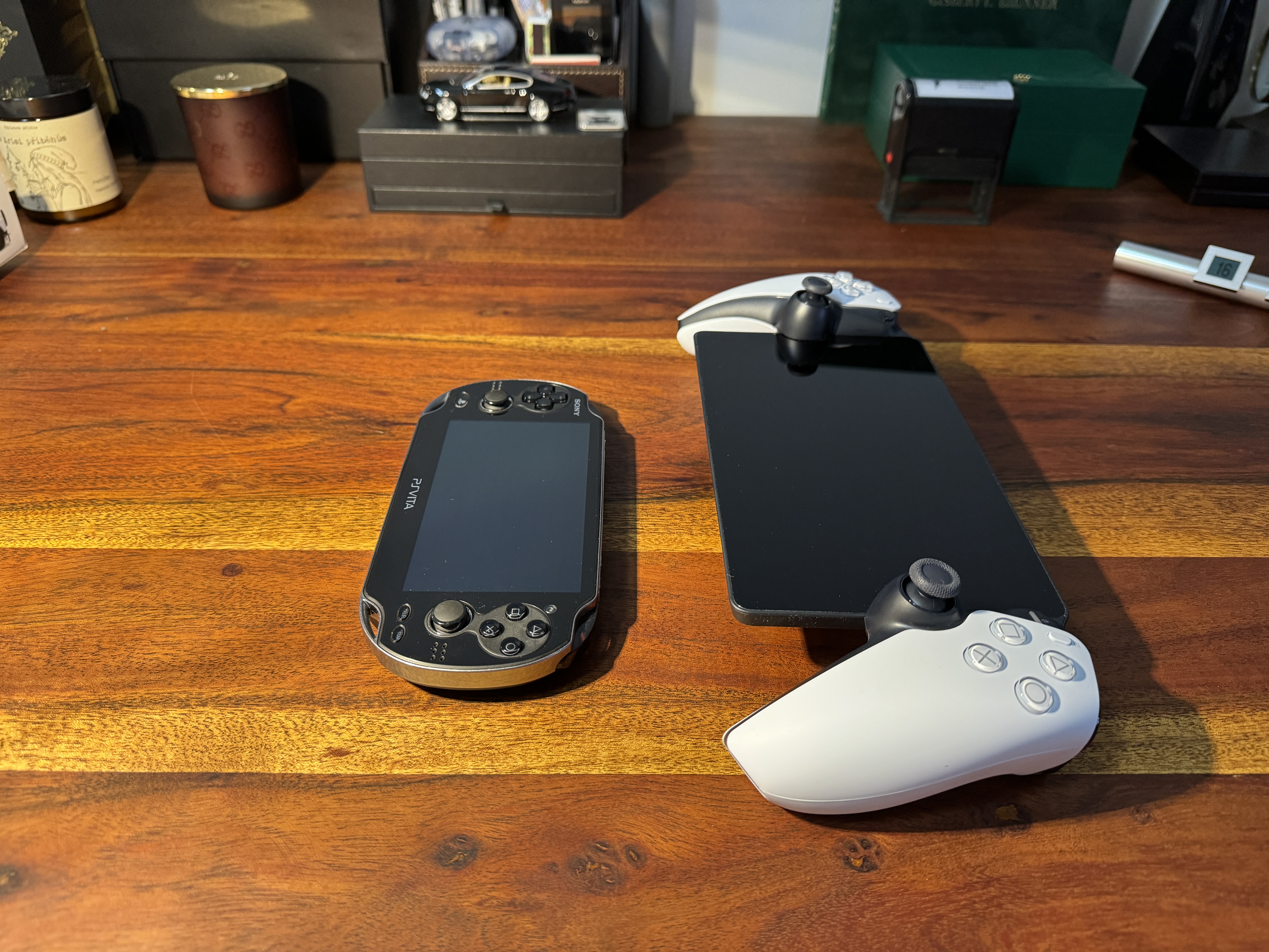 gaming devices on desk
