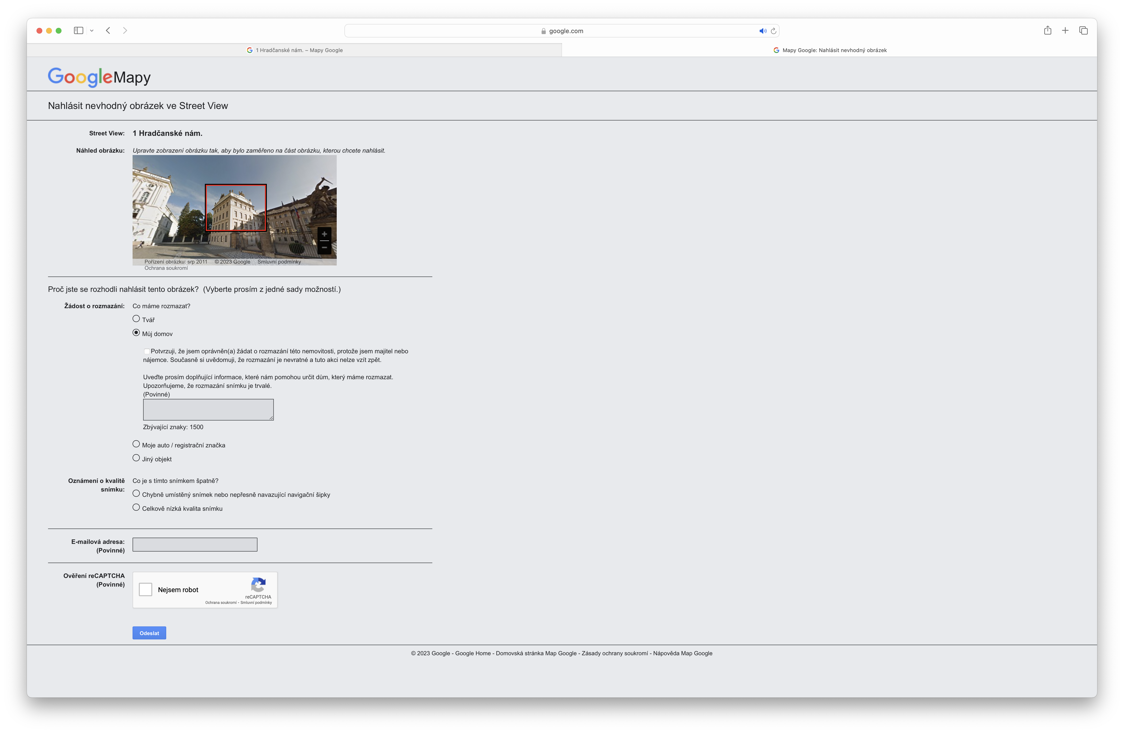 google maps street view interface