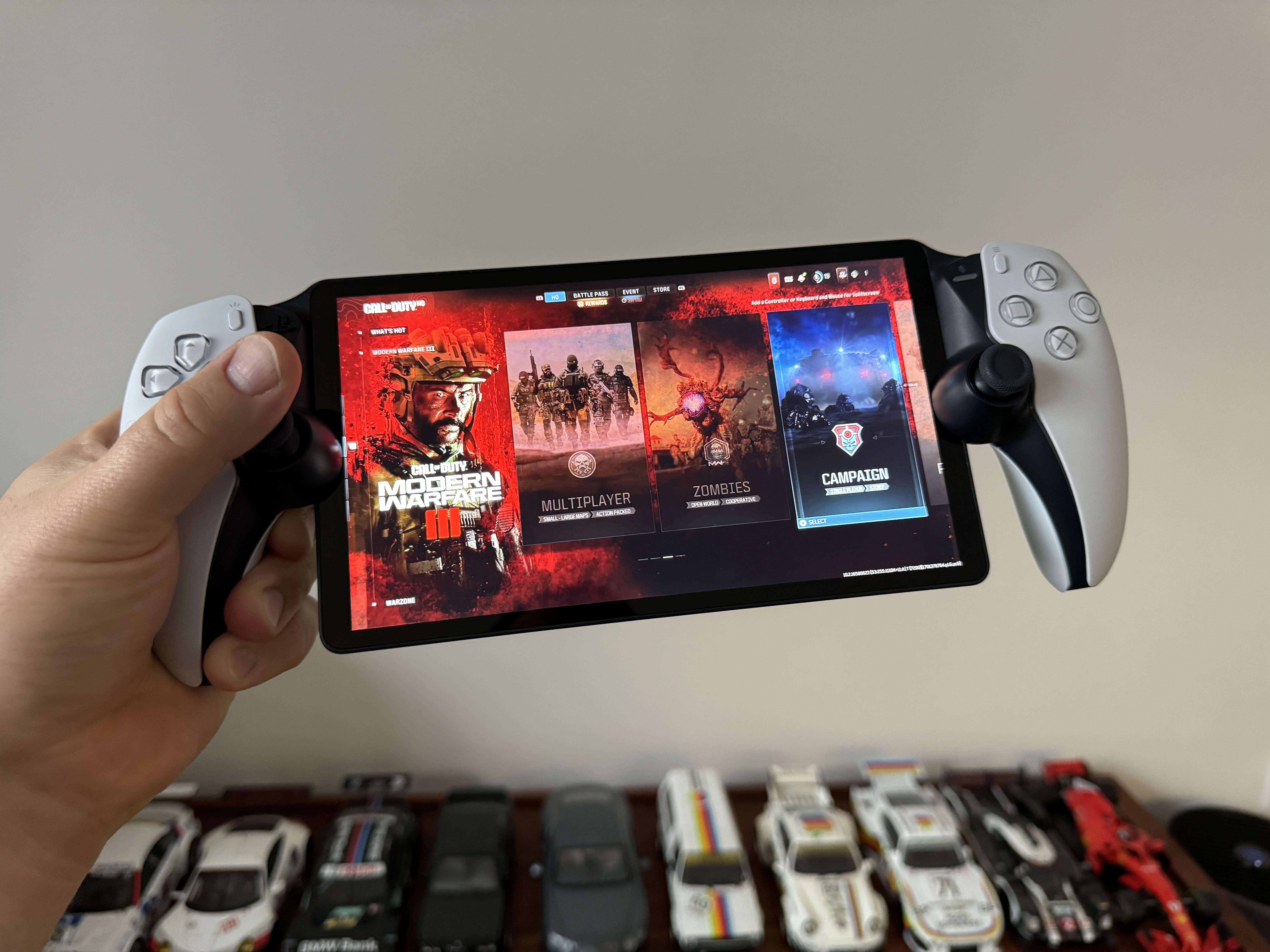 handheld gaming console game menu