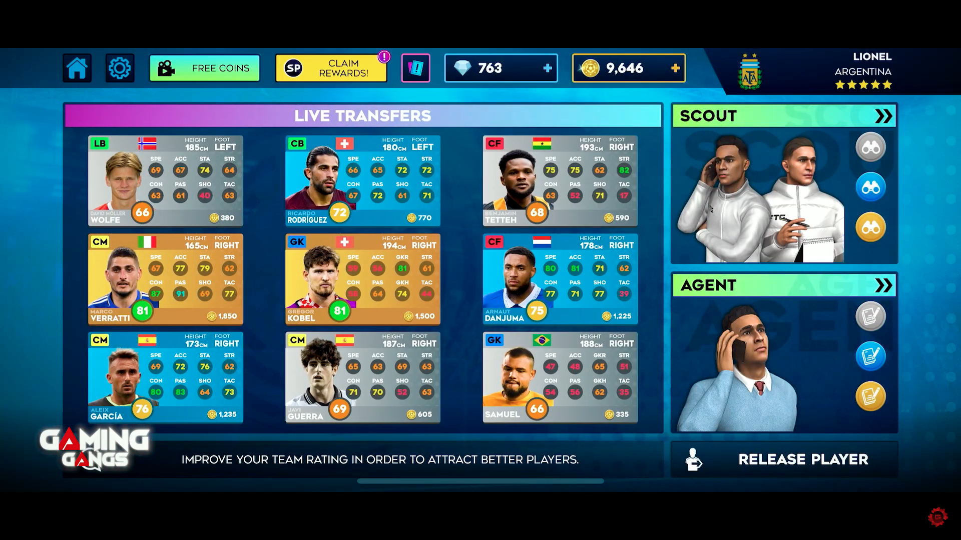live transfers scout agent
