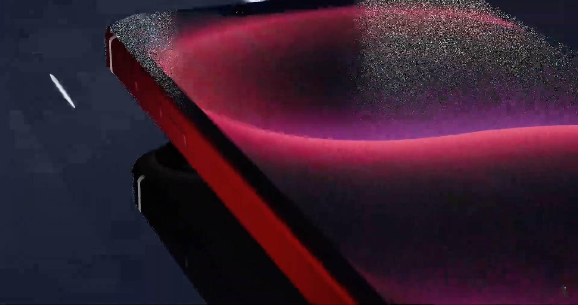 red iphone with glow