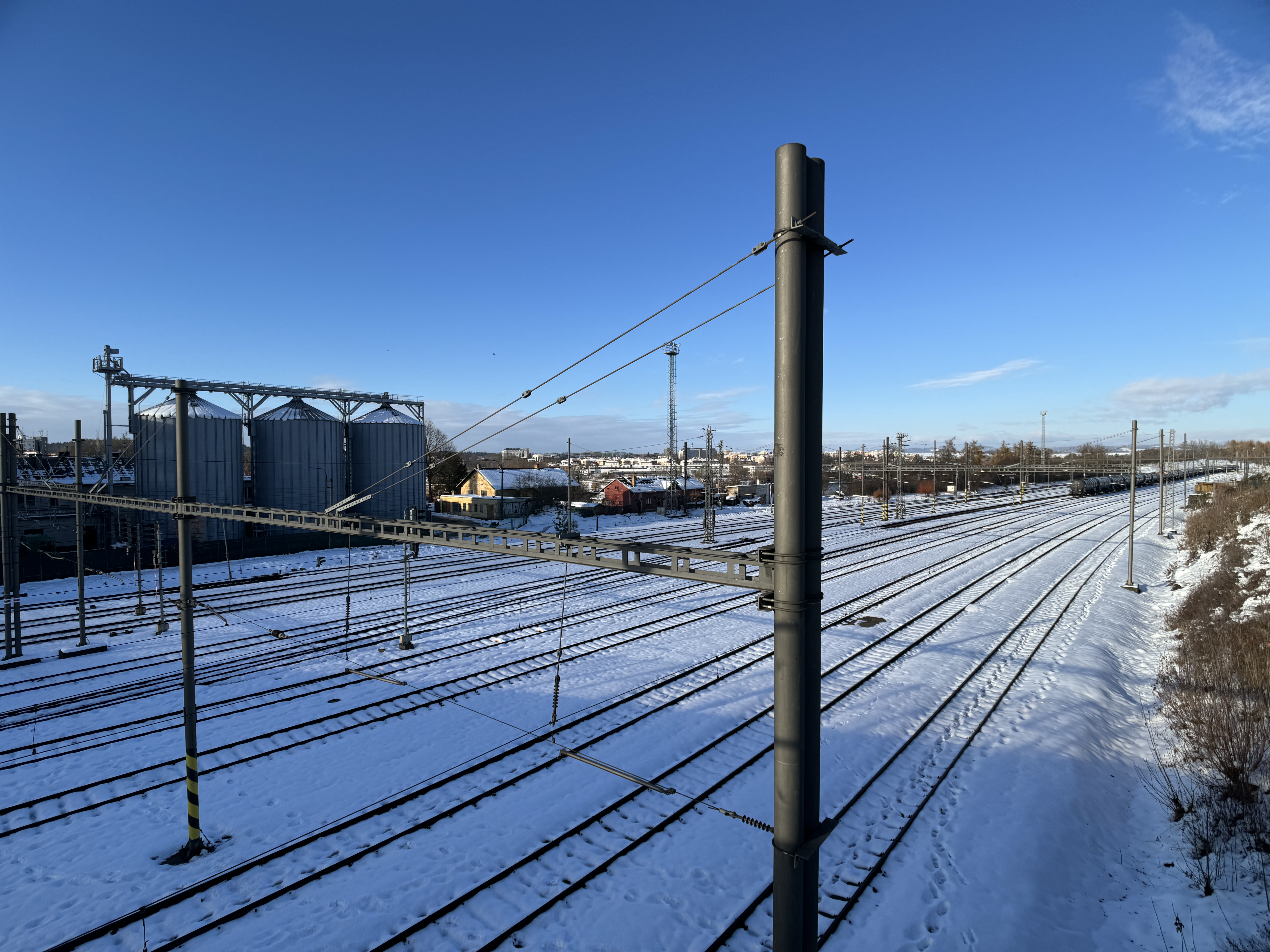 snow covered railway tracks