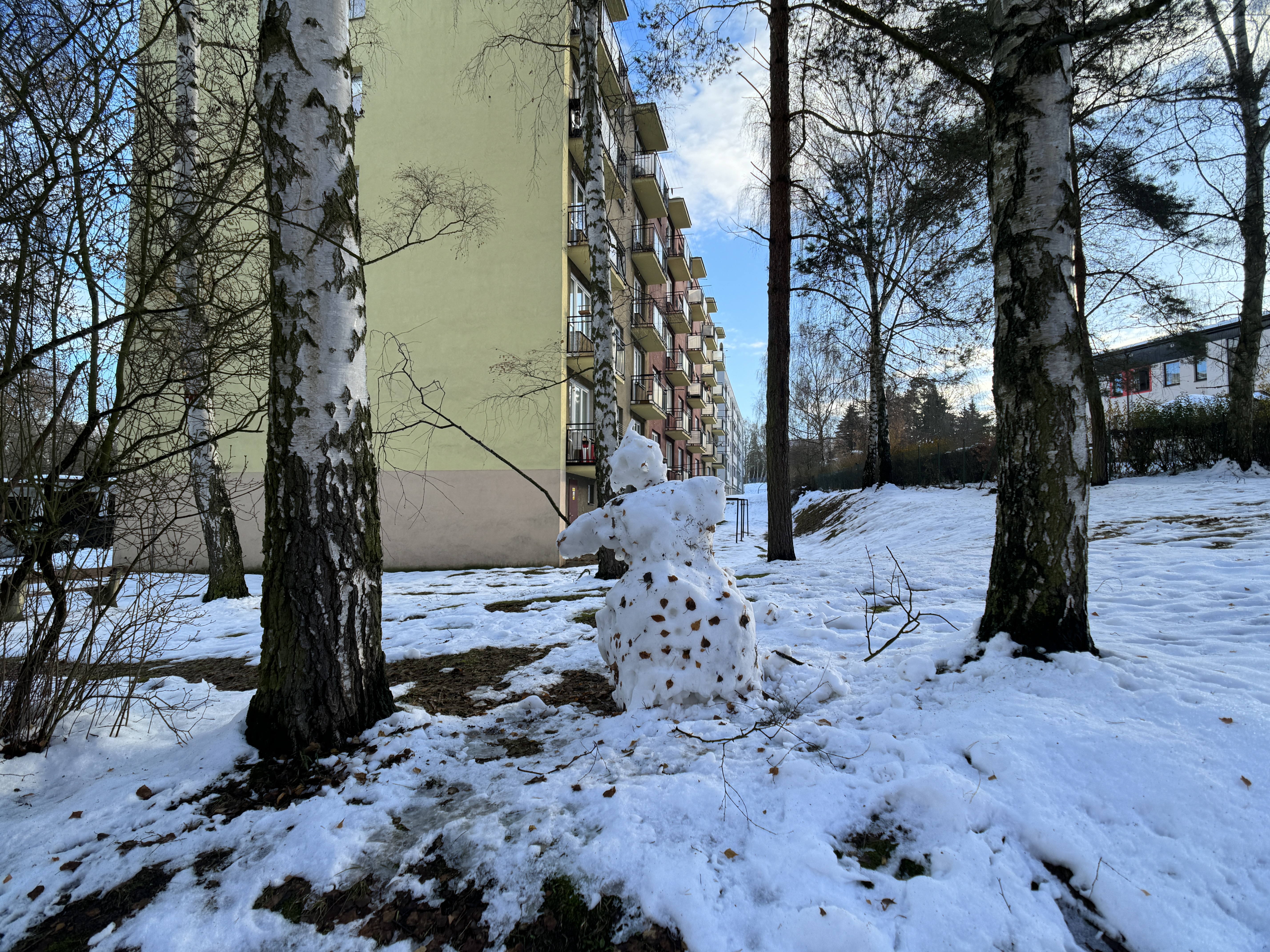 snowman in urban park