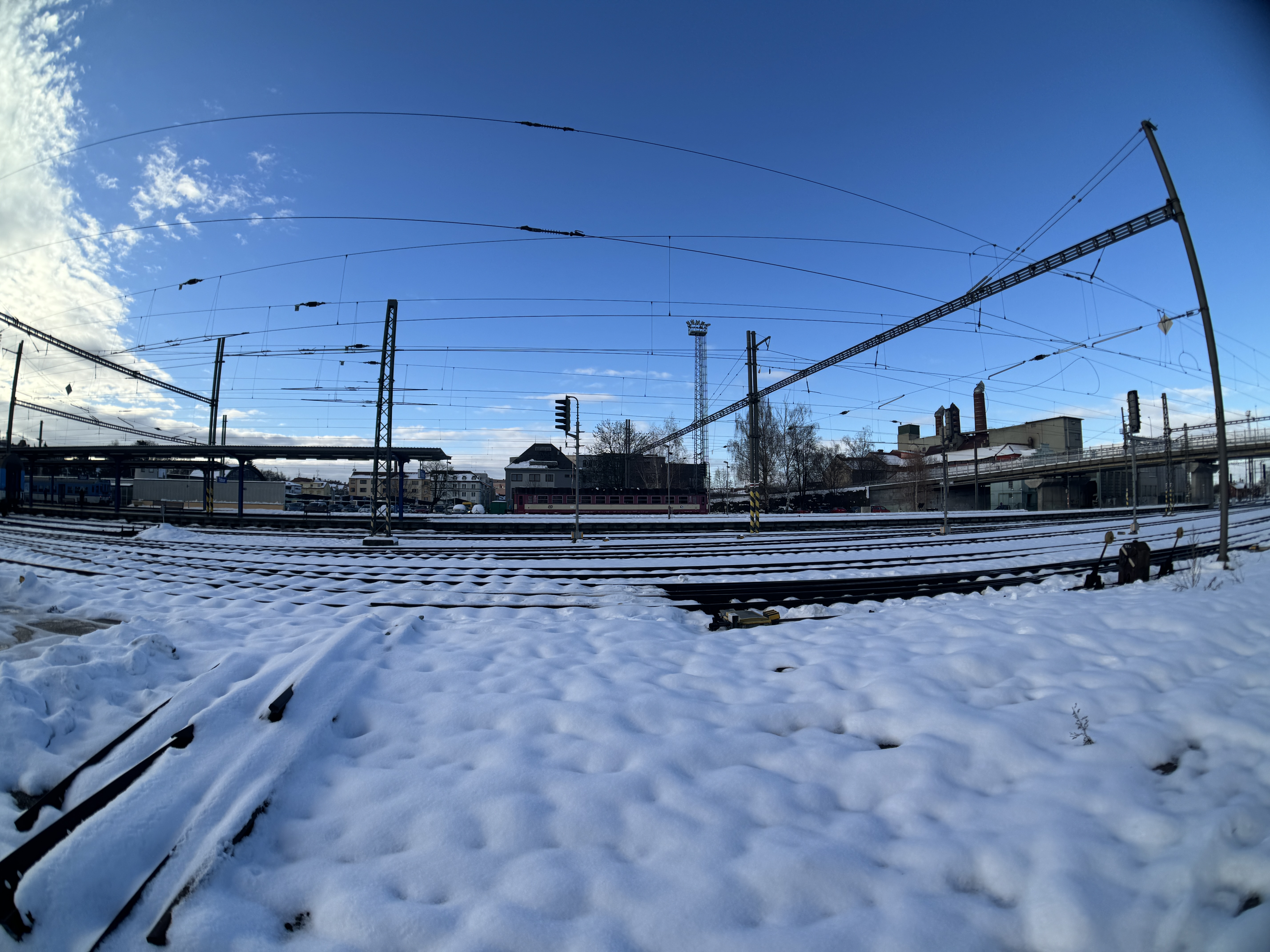 snowy railway tracks
